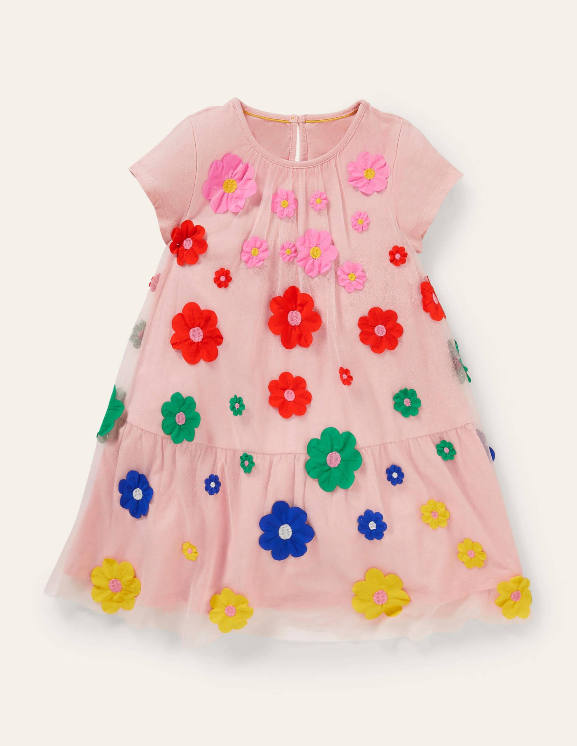 Tulle Flower Dress-Boto Pink-1