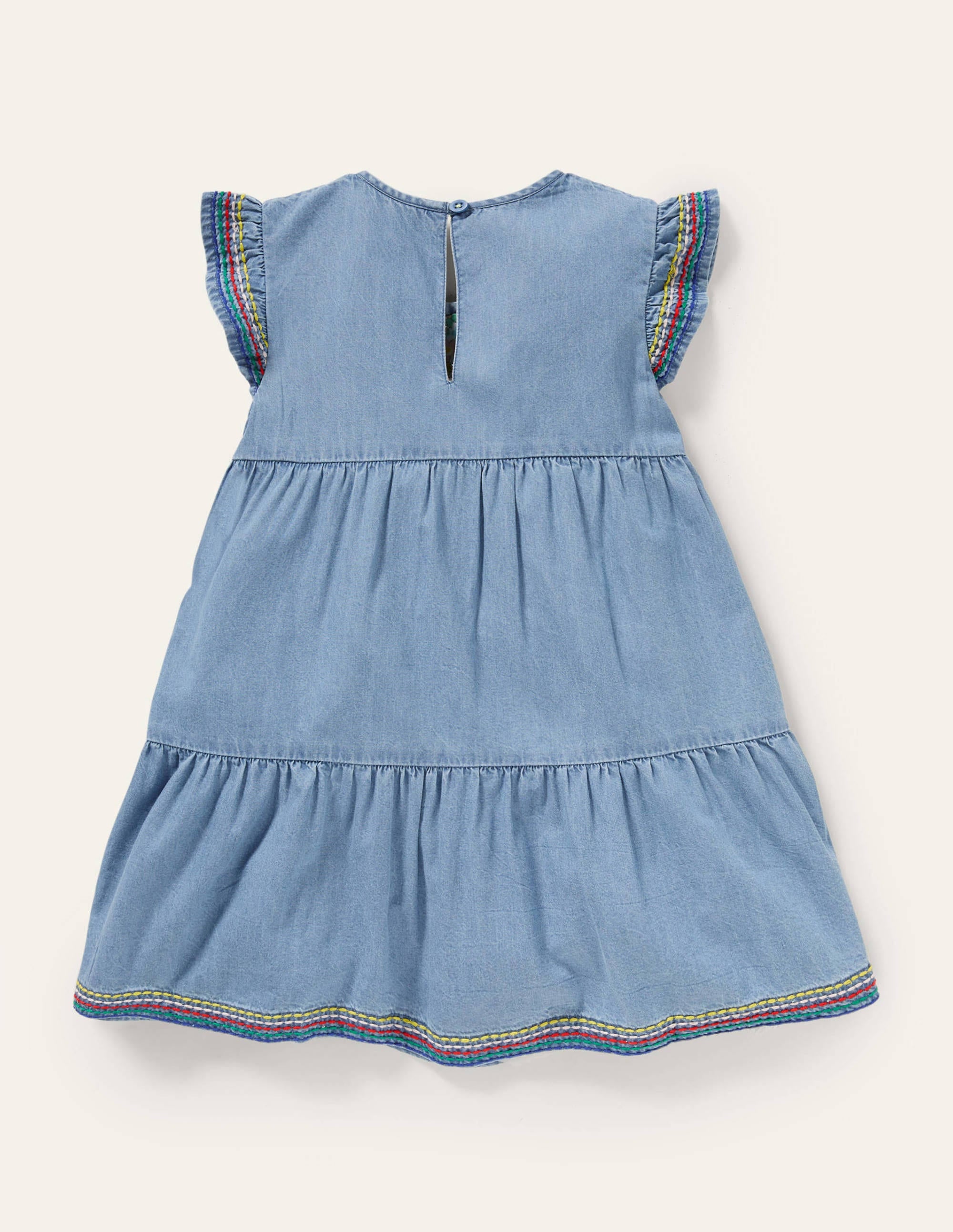 Rainbow Stitch Denim Tunic-Chambray - Image 2