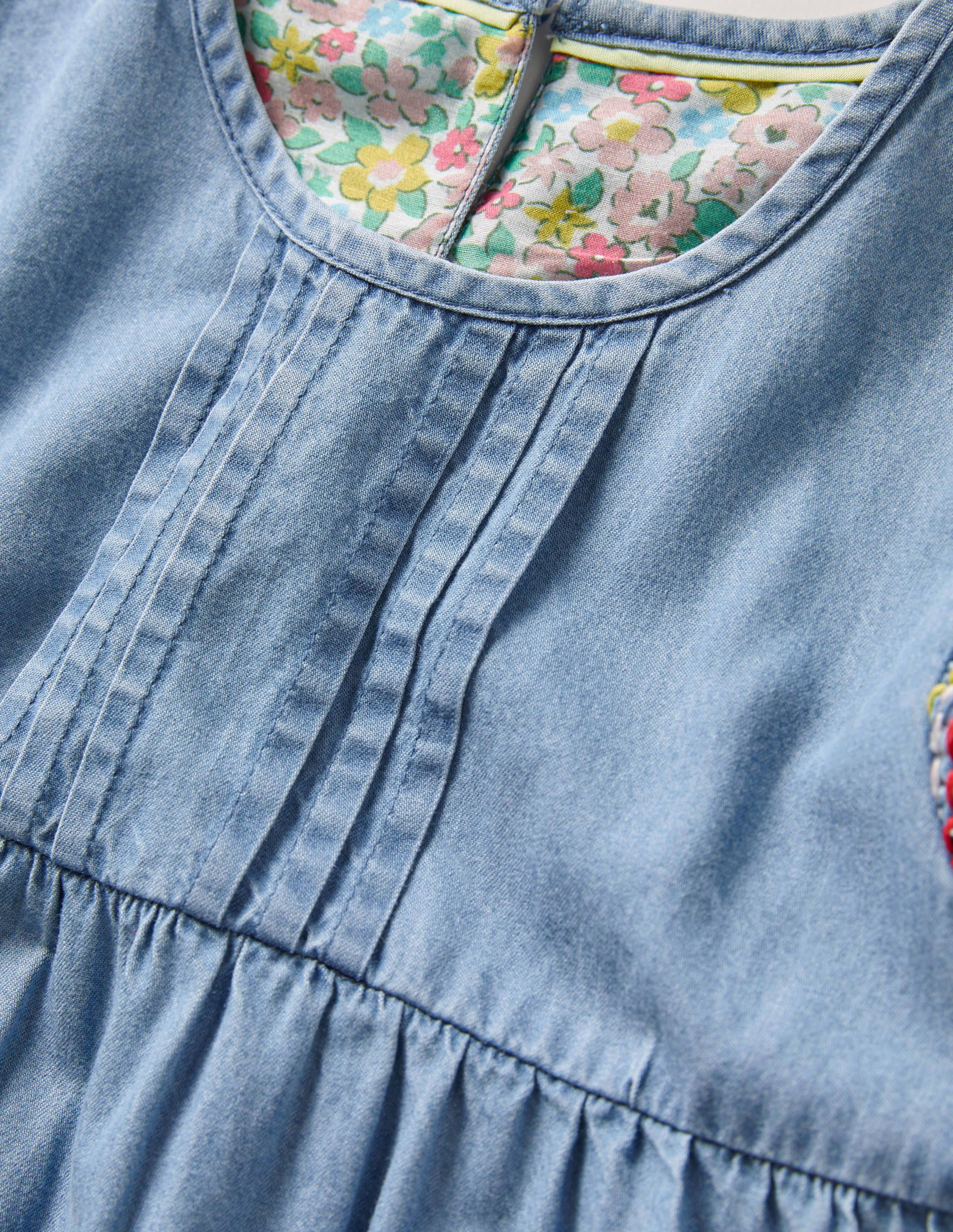 Rainbow Stitch Denim Tunic-Chambray - Image 3
