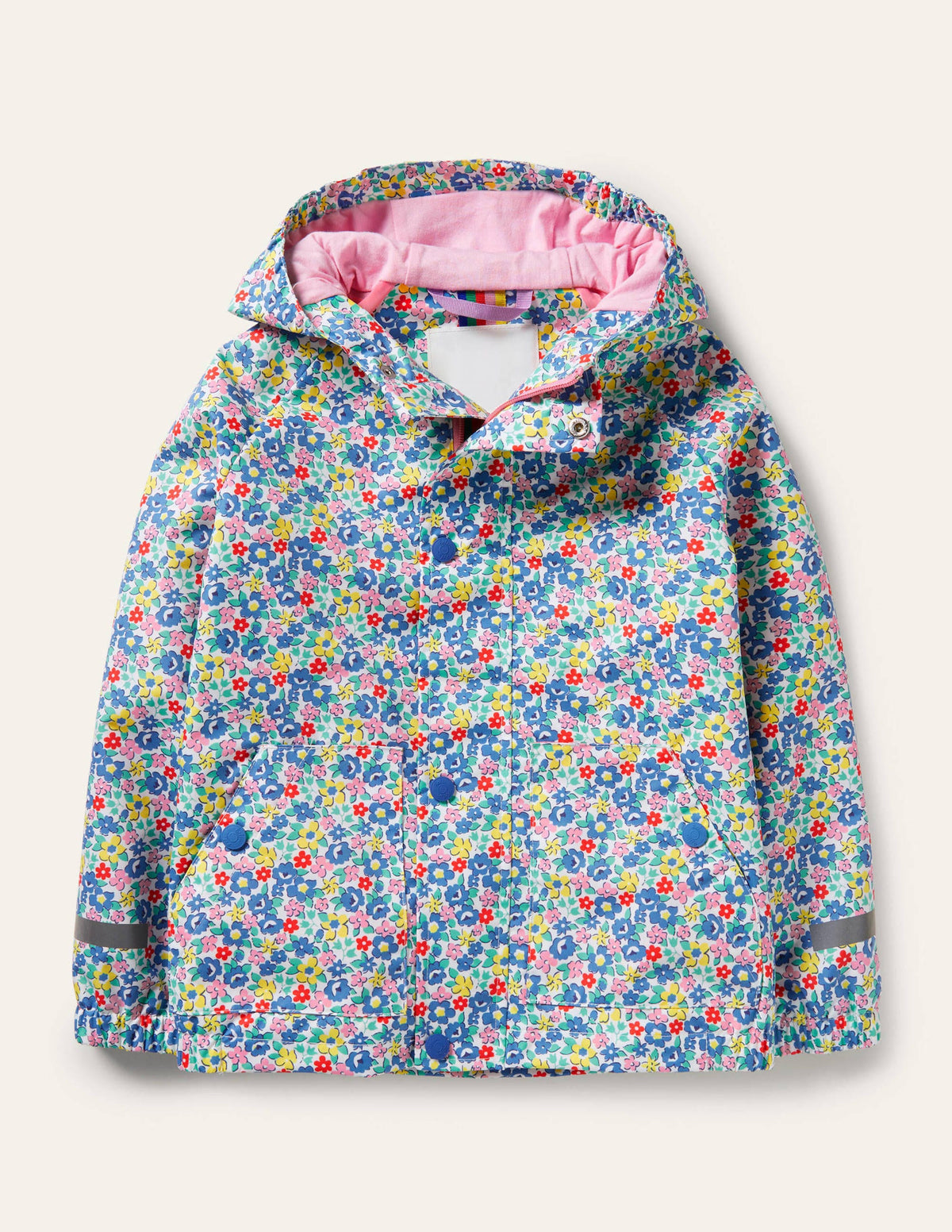 Waterproof Rain Jacket-Multi Spring Floral-1
