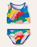 Racerback Bikini Set-Multi Clouds
