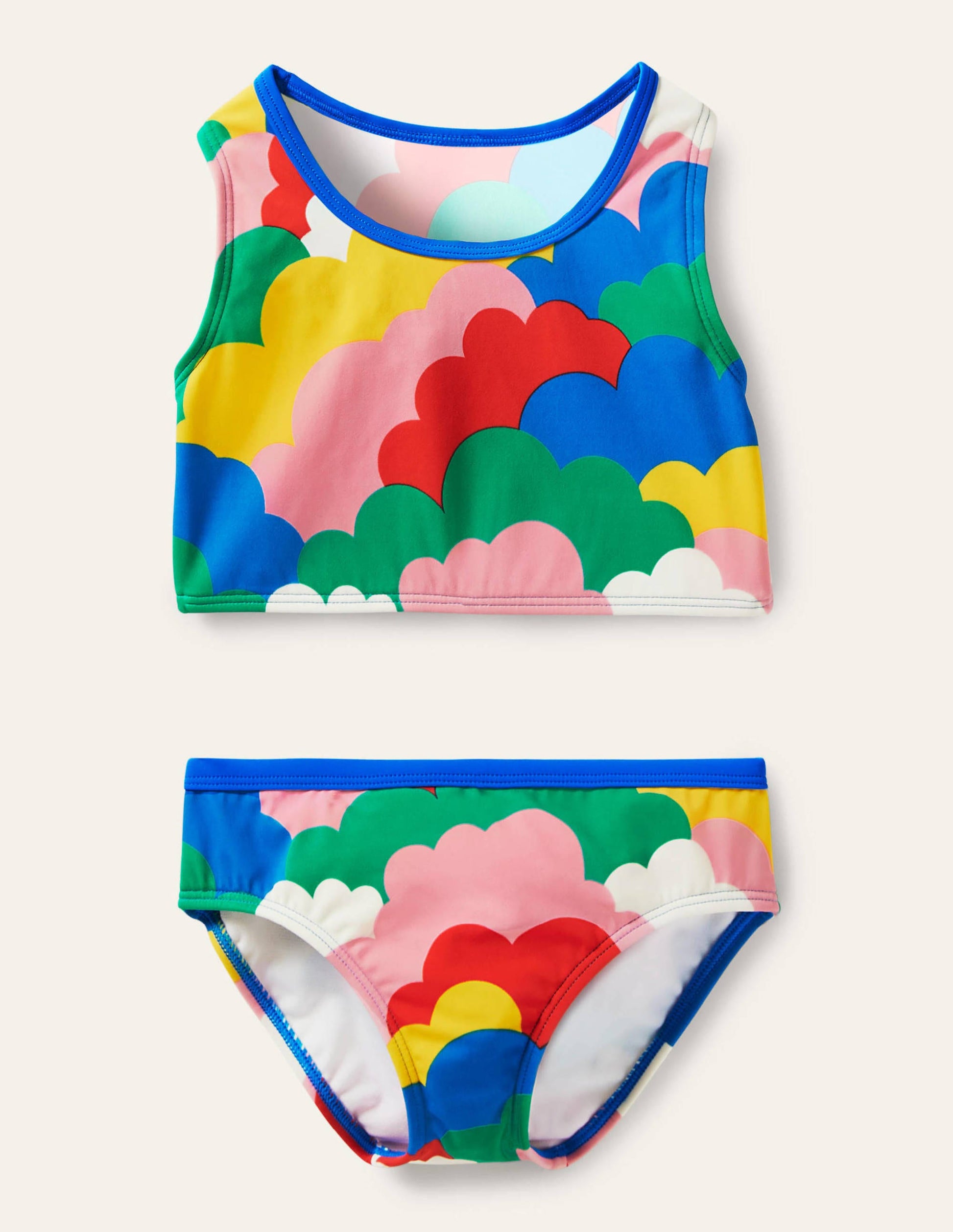 Racerback Bikini Set-Multi Clouds-1