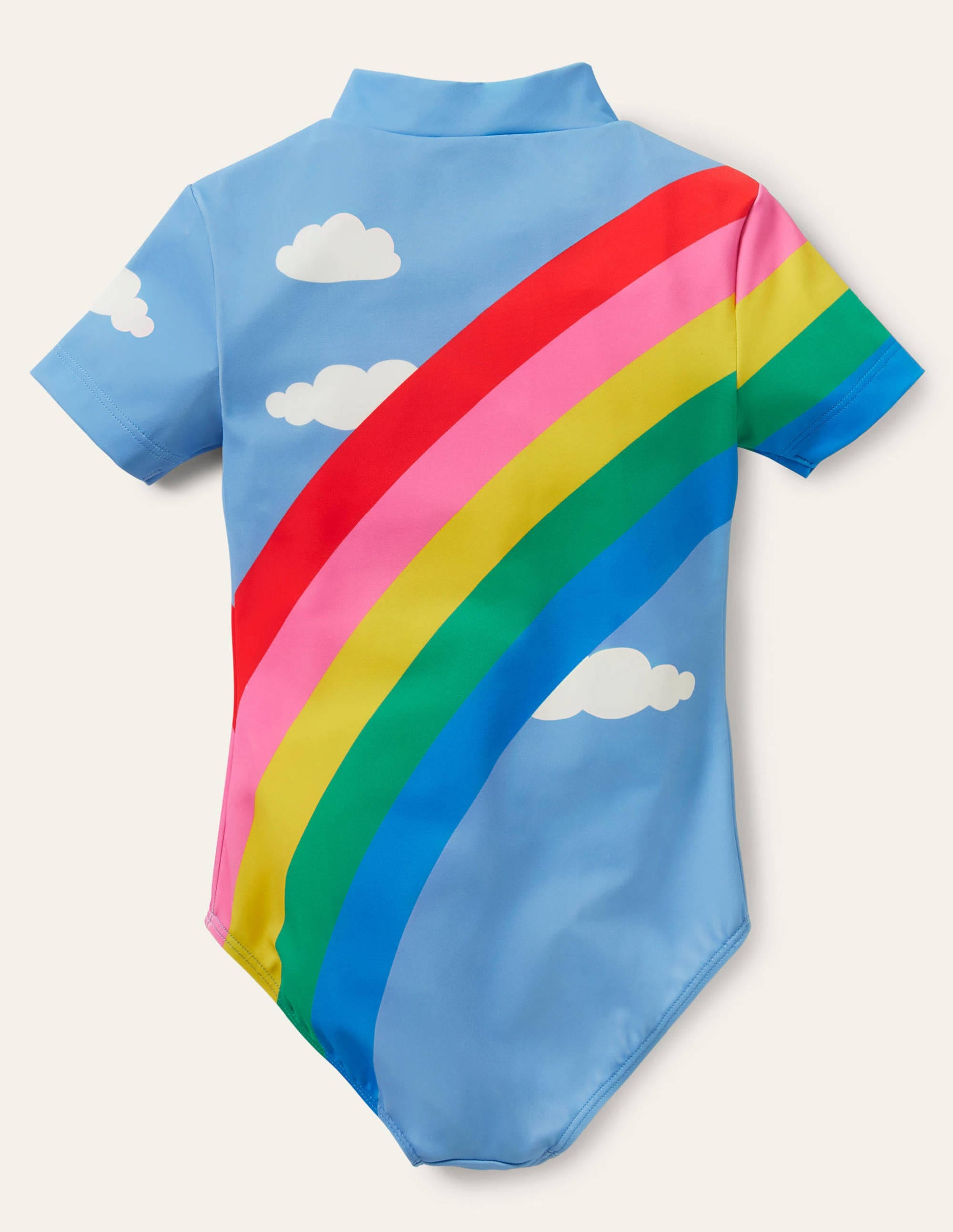 Short-sleeved Swimsuit-Rainbow Clouds - Image 2