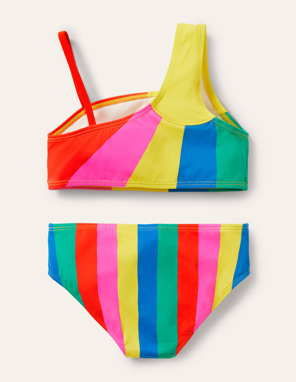 One Shoulder Bikini Set-Multi Sunray - Image 2