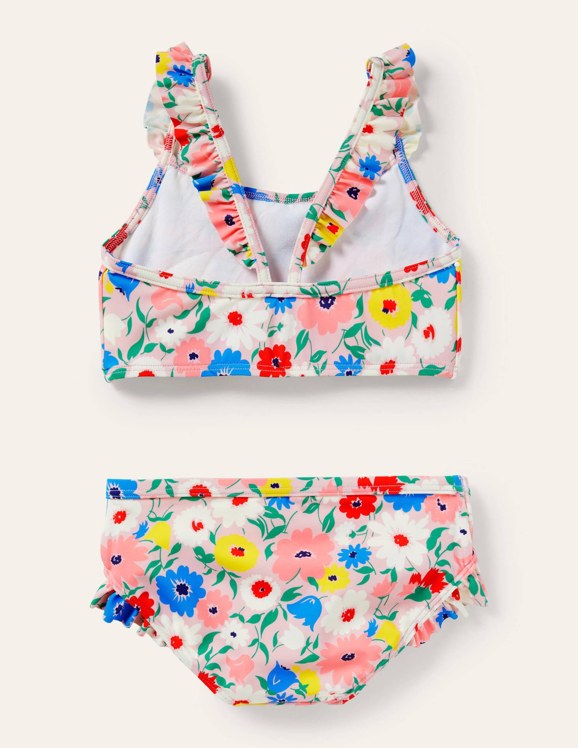 Frilly Strap Bikini Set-Boto Pink Paintily Floral - Image 2