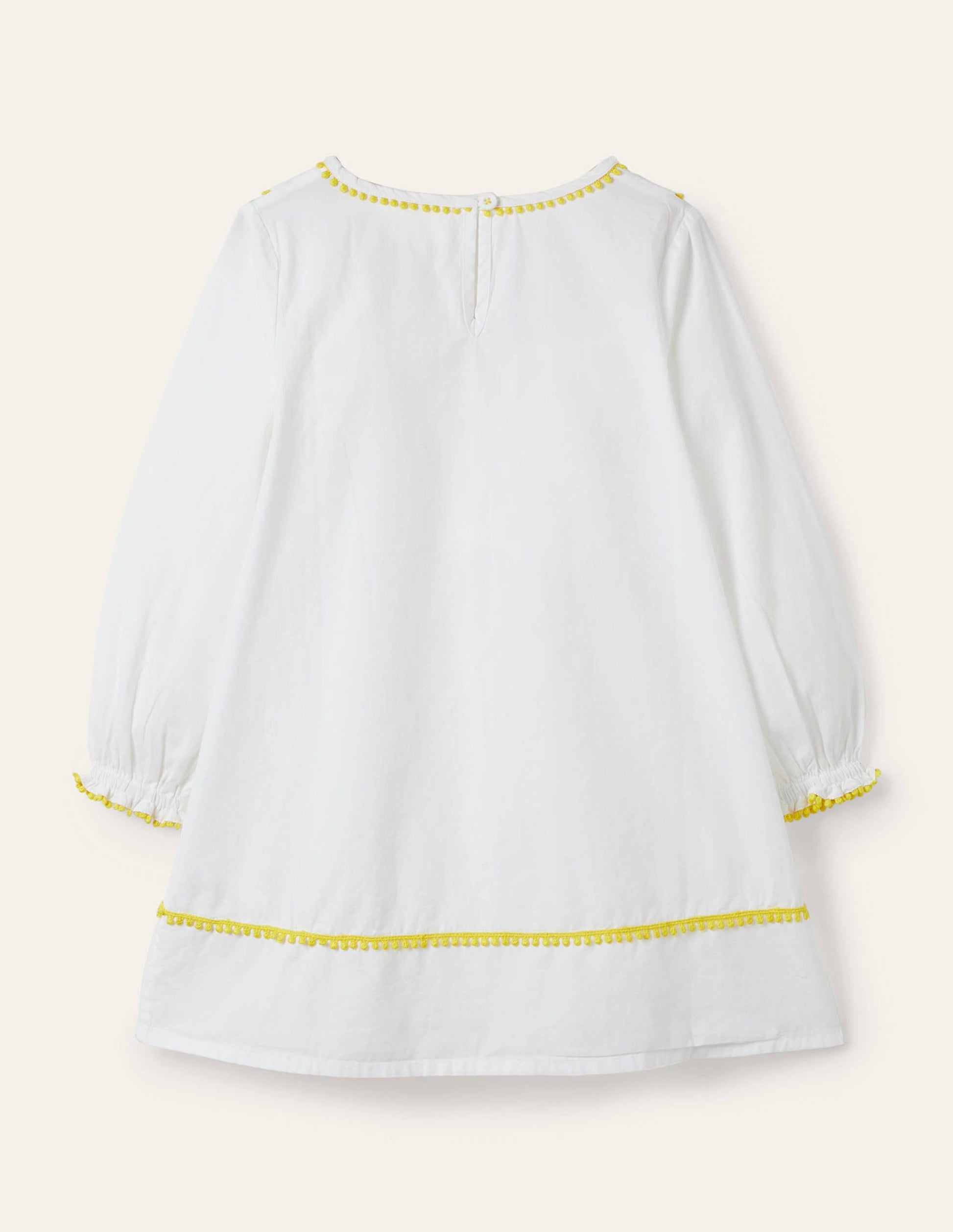 Long-sleeve Embroidered Kaftan-White Sea Life-2