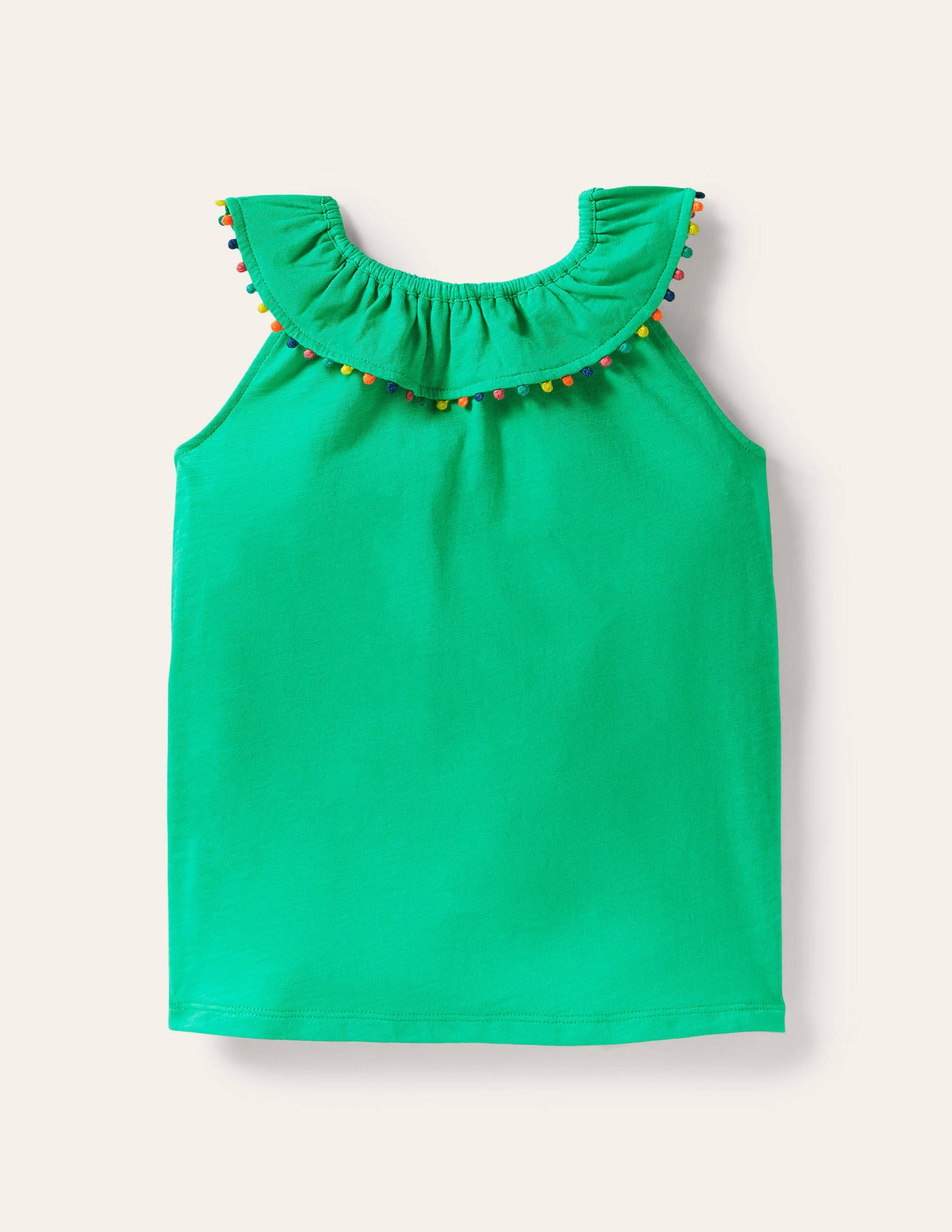Charlie Pom Jersey Vest-Tropical Green-2