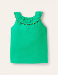 Charlie Pom Jersey Vest-Tropical Green