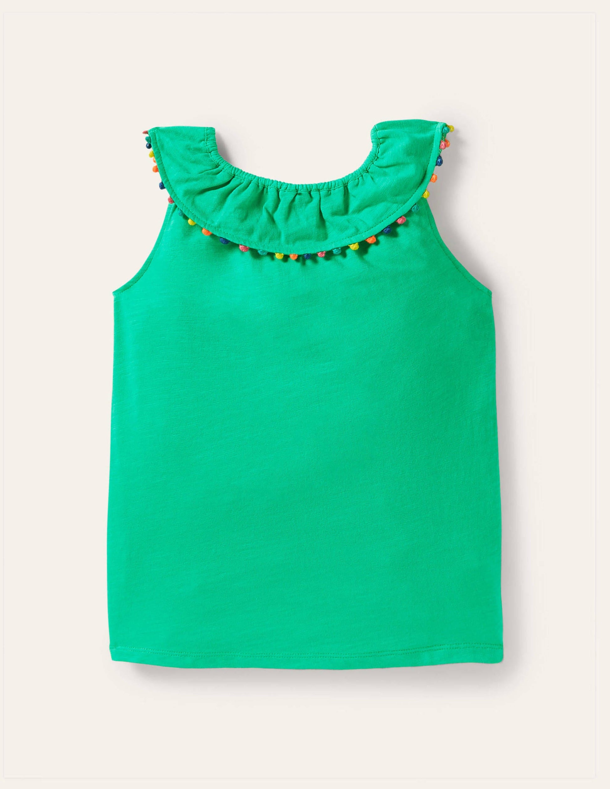 Charlie Pom Jersey Vest-Tropical Green-1