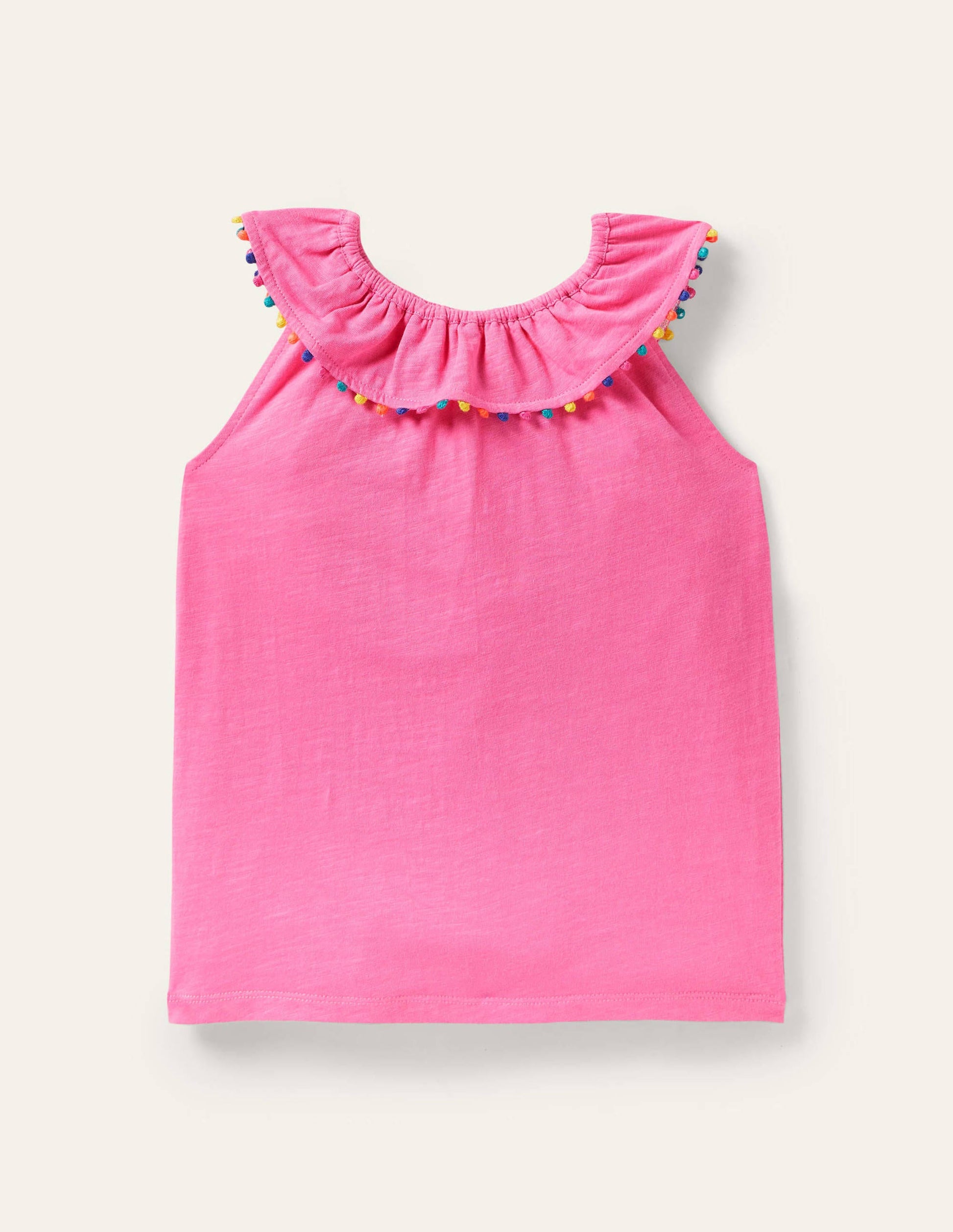 Charlie Pom Jersey Vest-Strawberry Ice Pink-1