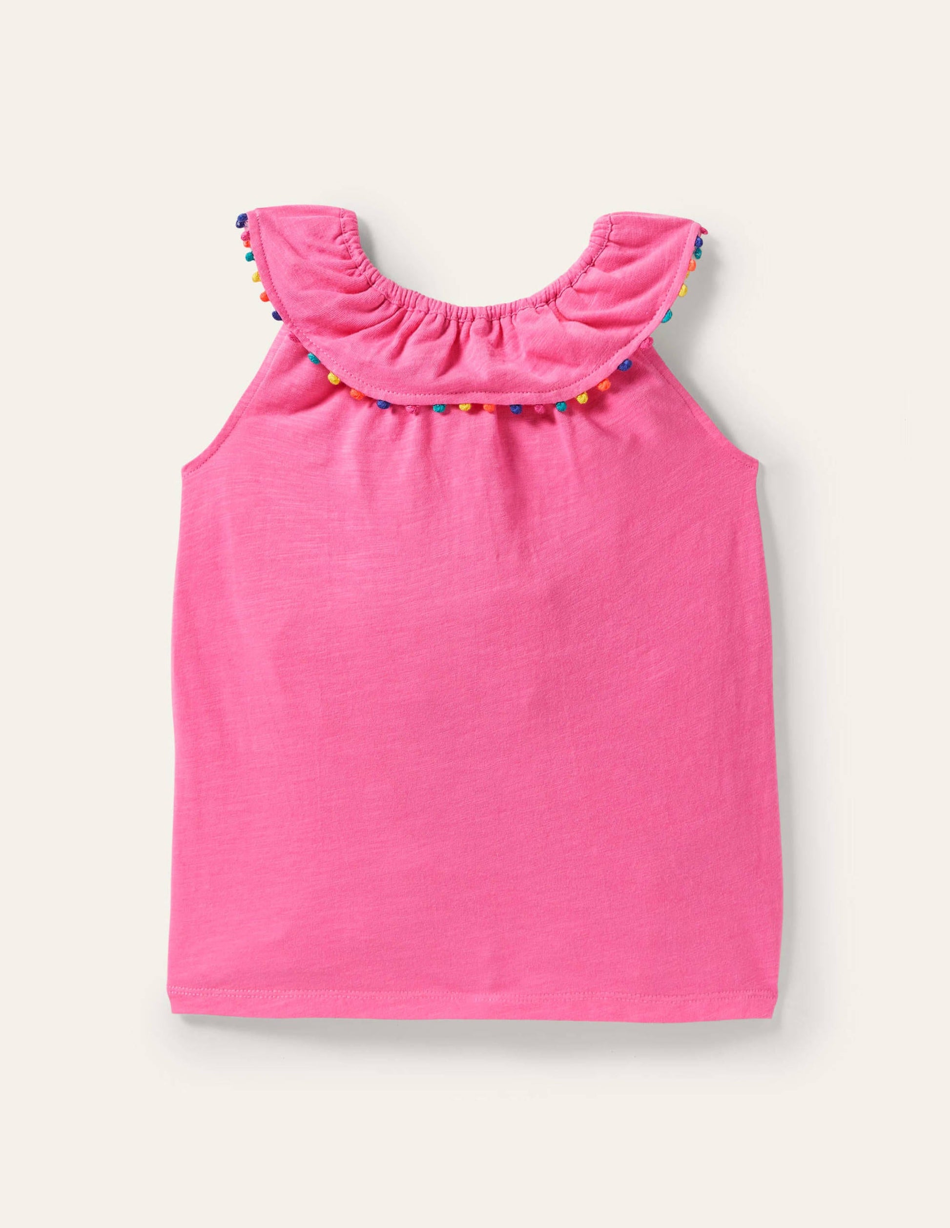 Charlie Pom Jersey Vest-Strawberry Ice Pink-2