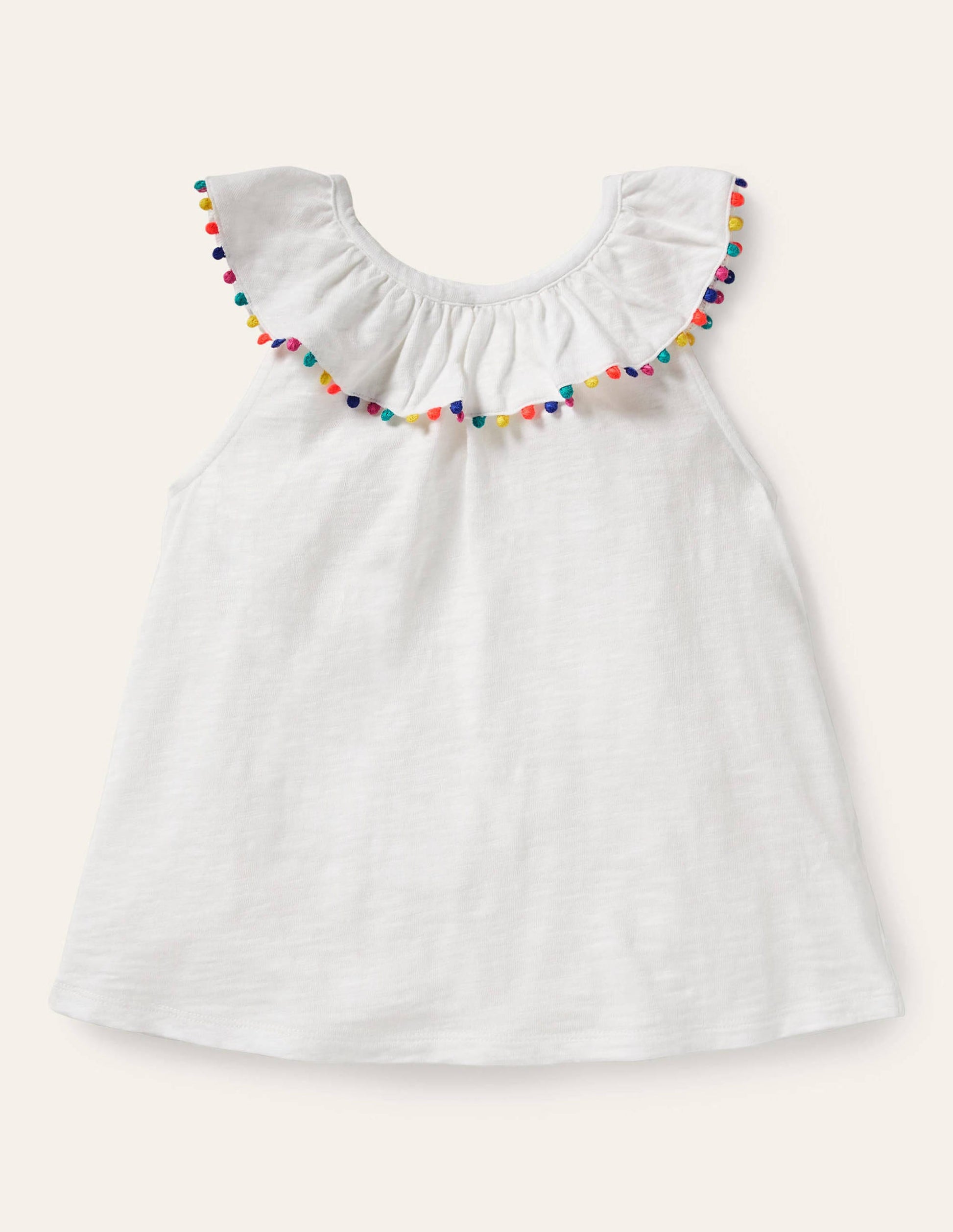 Charlie Pom Jersey Vest-White-1