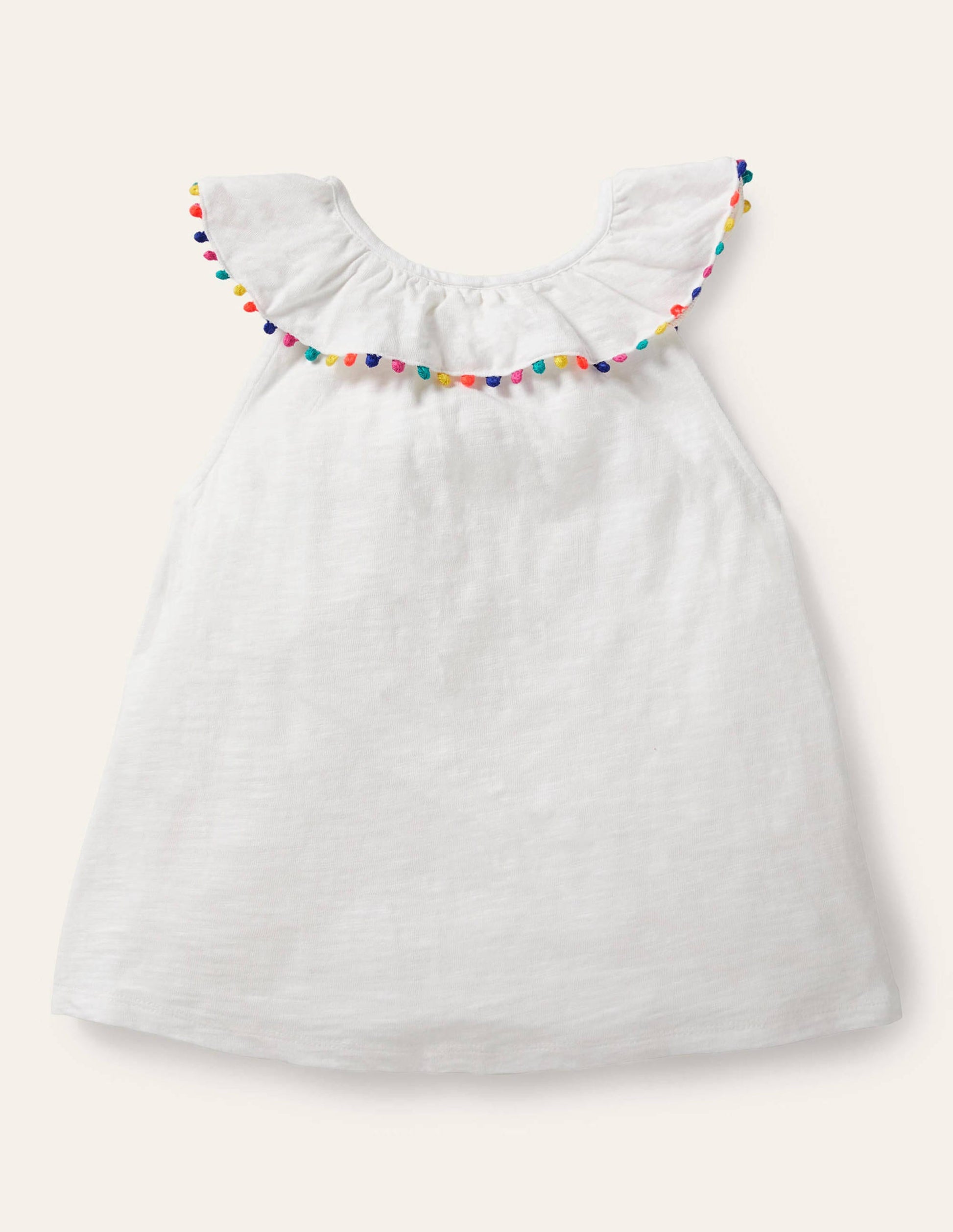 Charlie Pom Jersey Vest-White-2