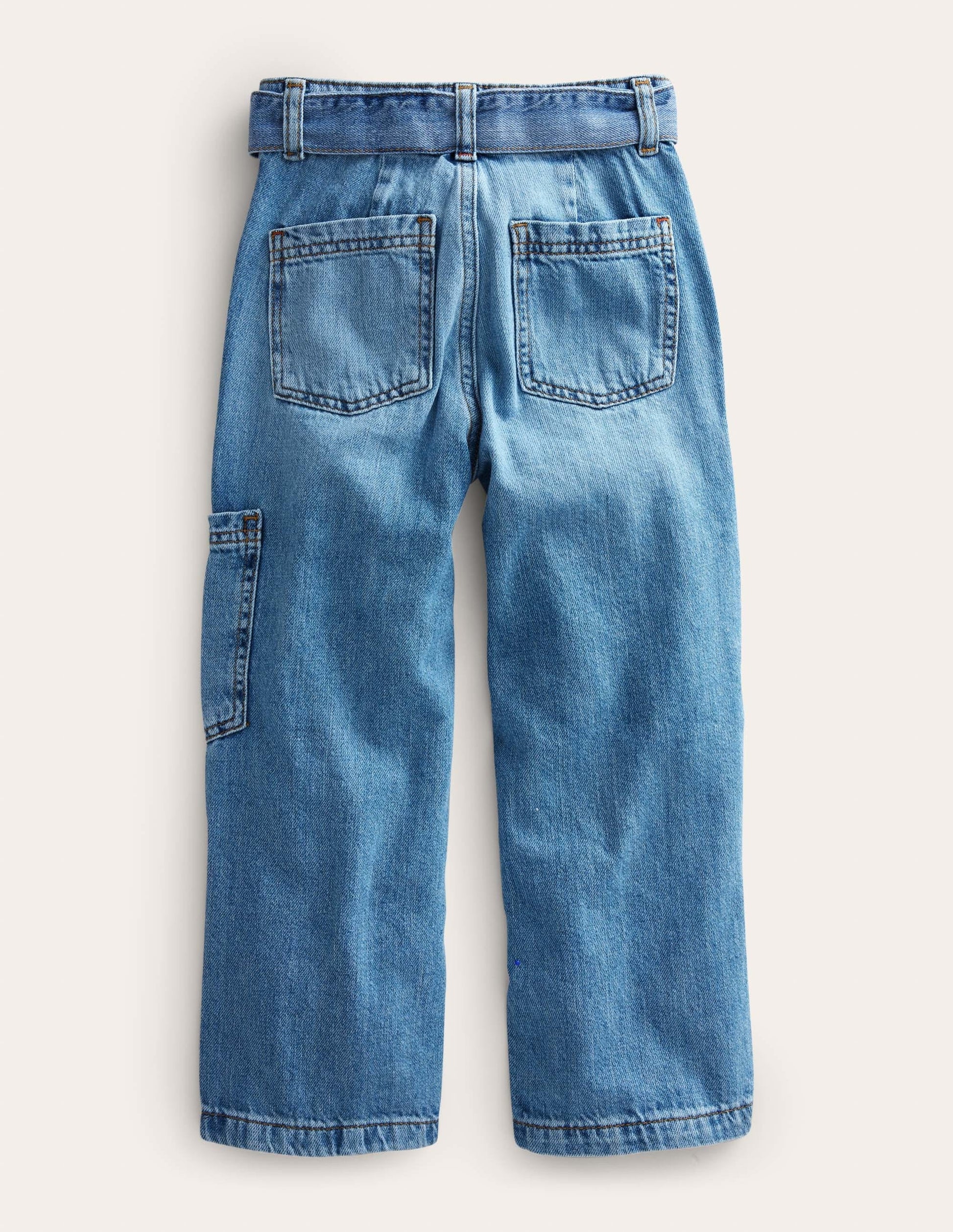 Tie-waist Cargo-Mid Vintage Denim-2