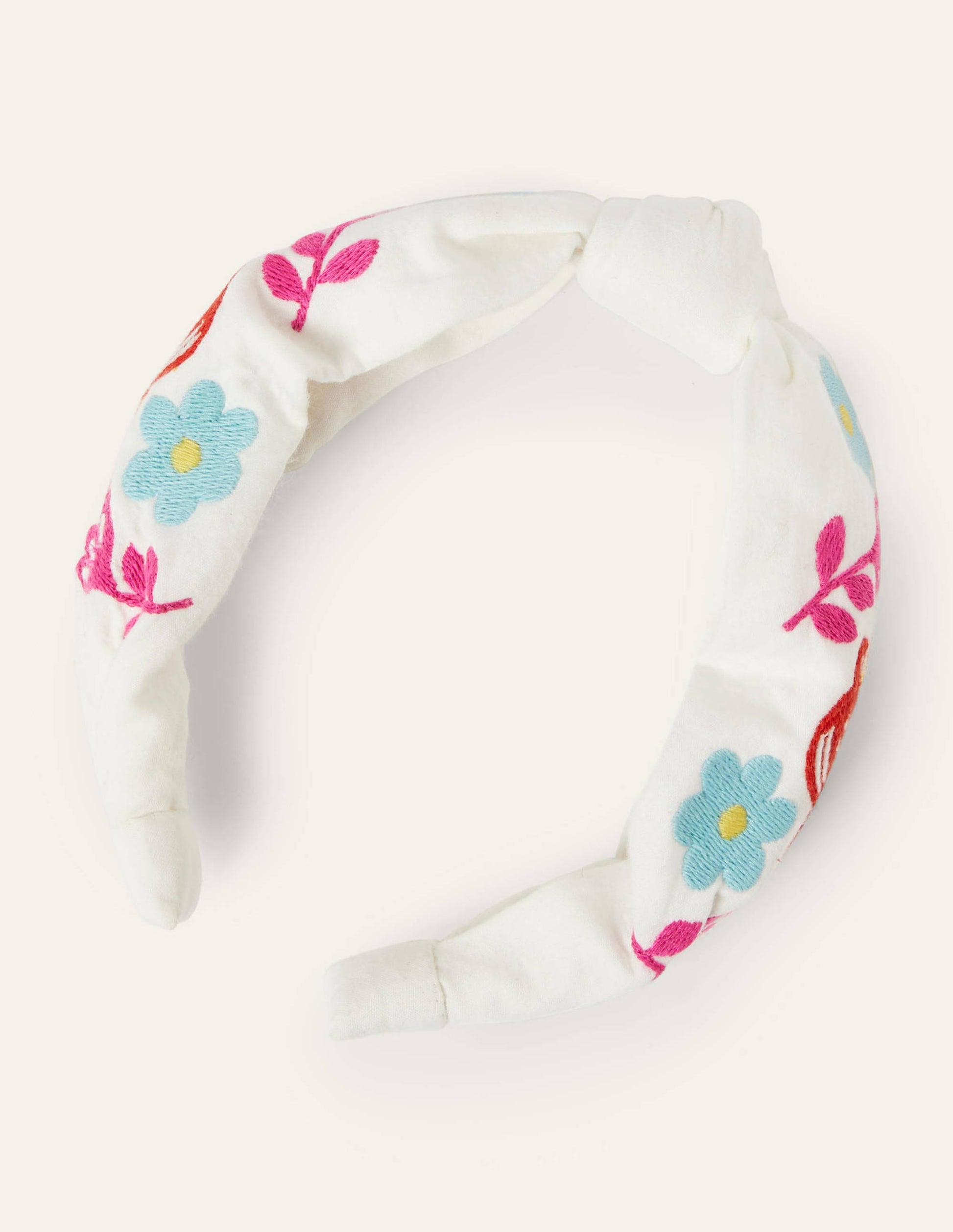 Twist Headband-Ivory Embroidered Birds-2
