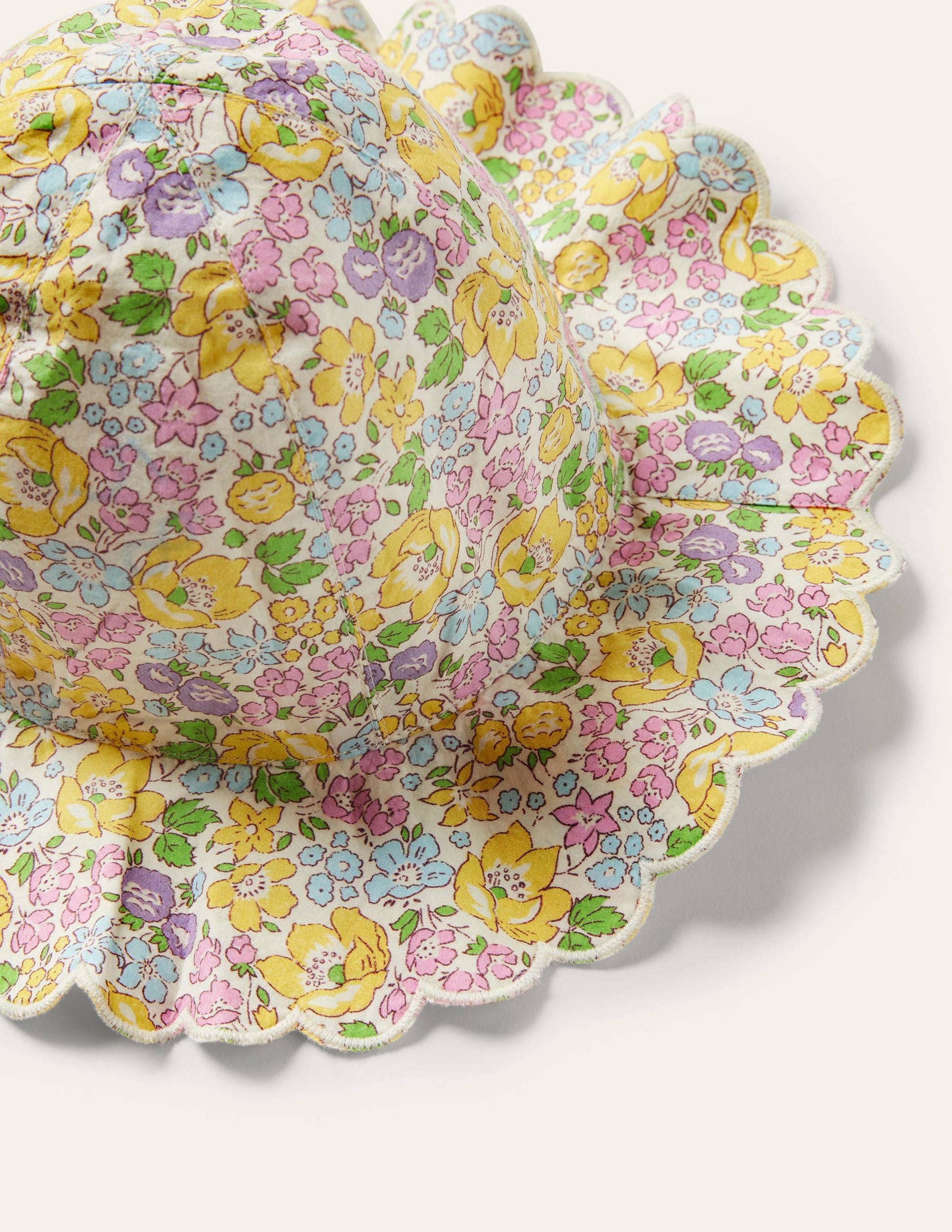 Scallop Wide Brim Hat-Floral-2