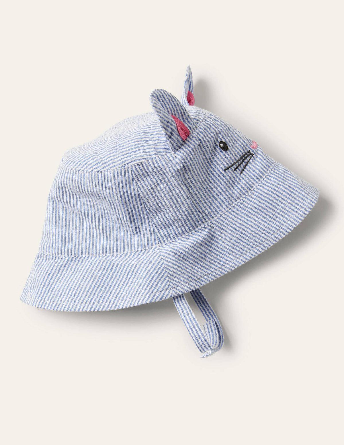 Novelty Hat-Blue/Ivory Ticking Bunny - Image 1