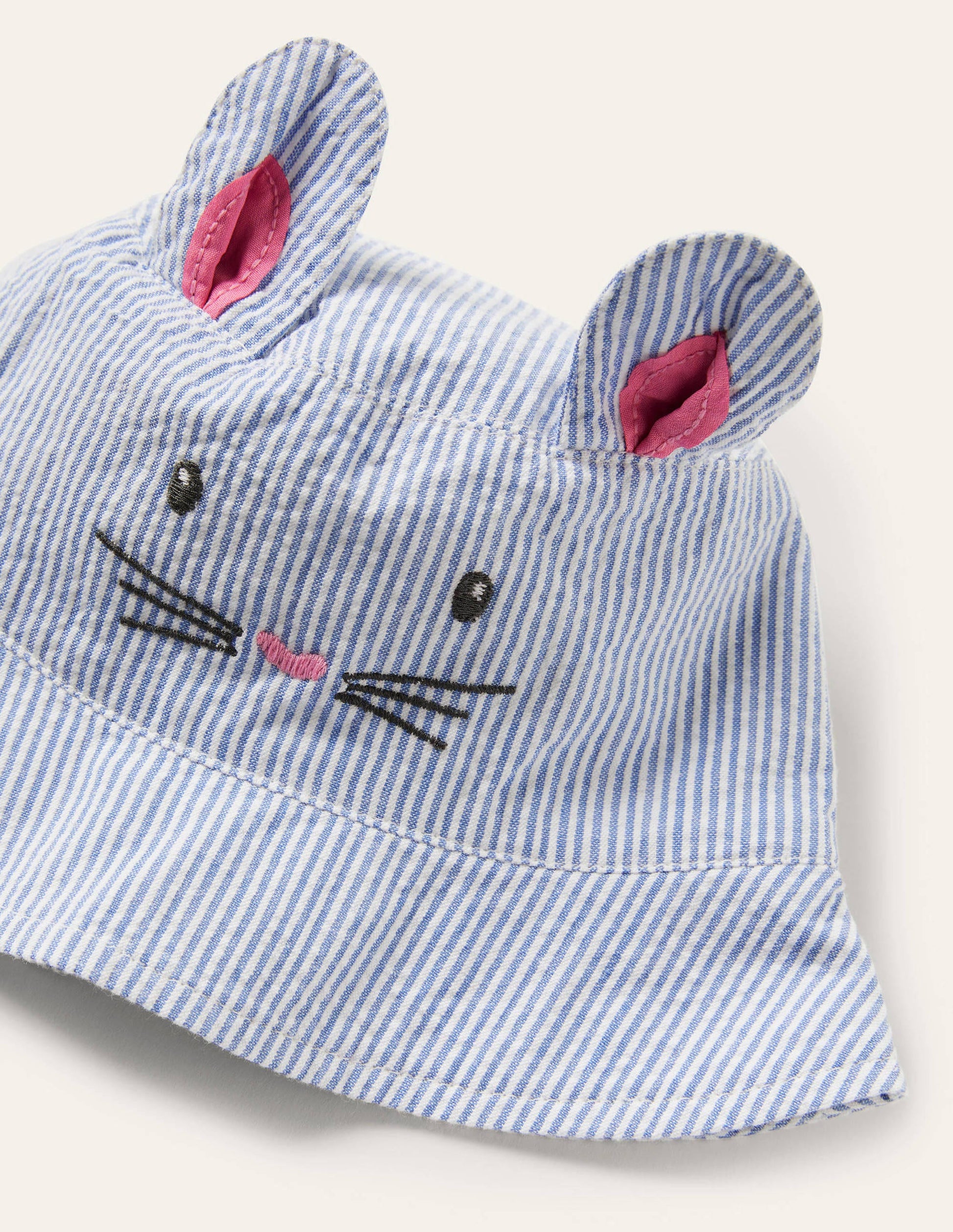 Novelty Hat-Blue/Ivory Ticking Bunny-2