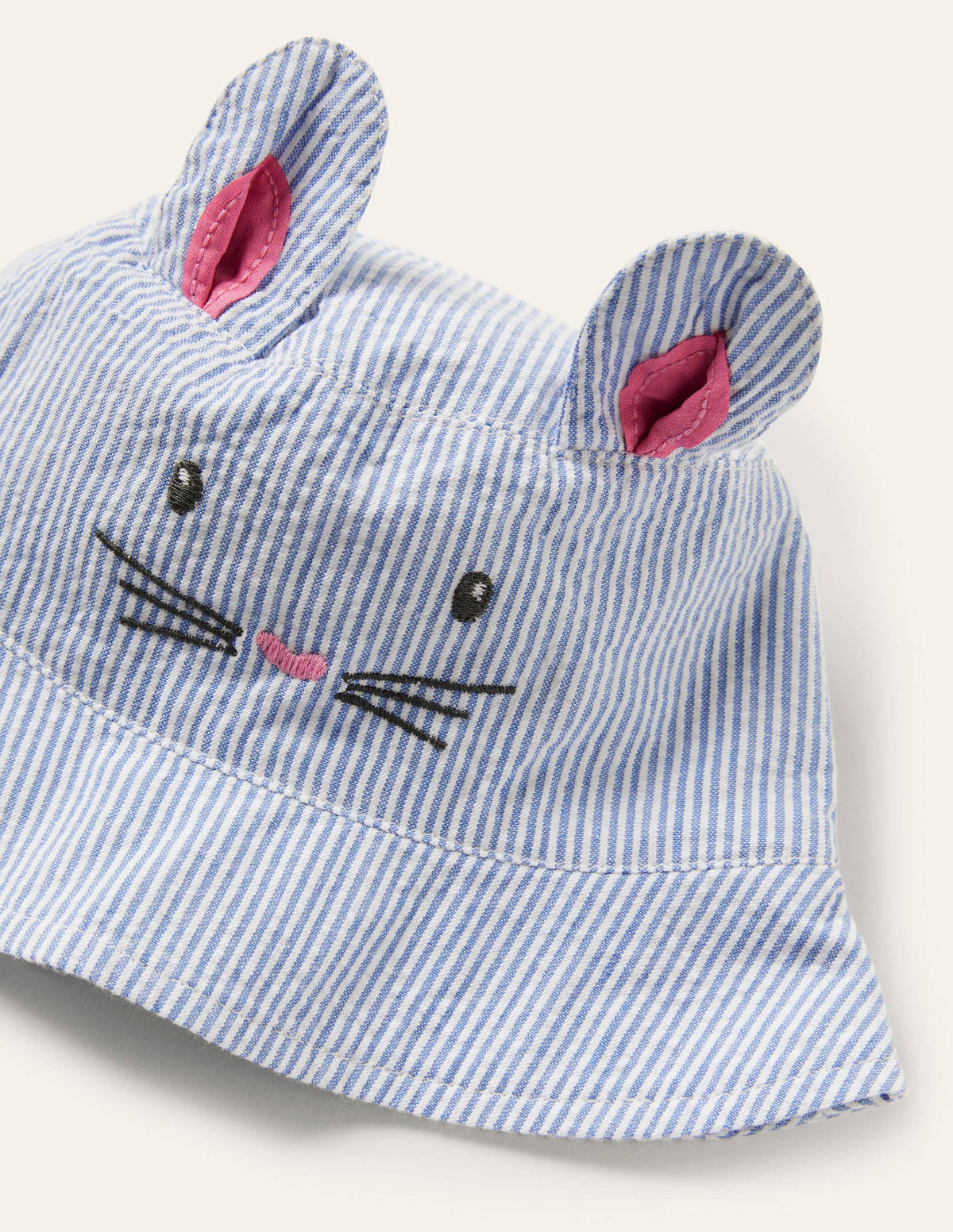 Novelty Hat-Blue/Ivory Ticking Bunny - Image 2