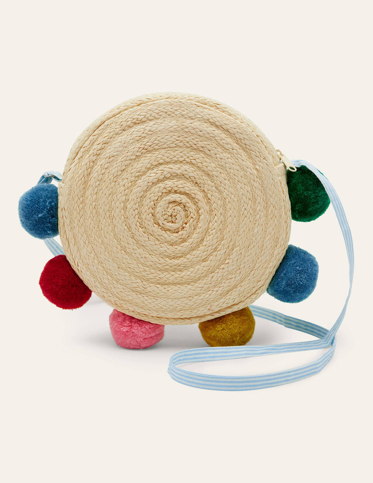 Straw Bag-Rainbow Poms-2