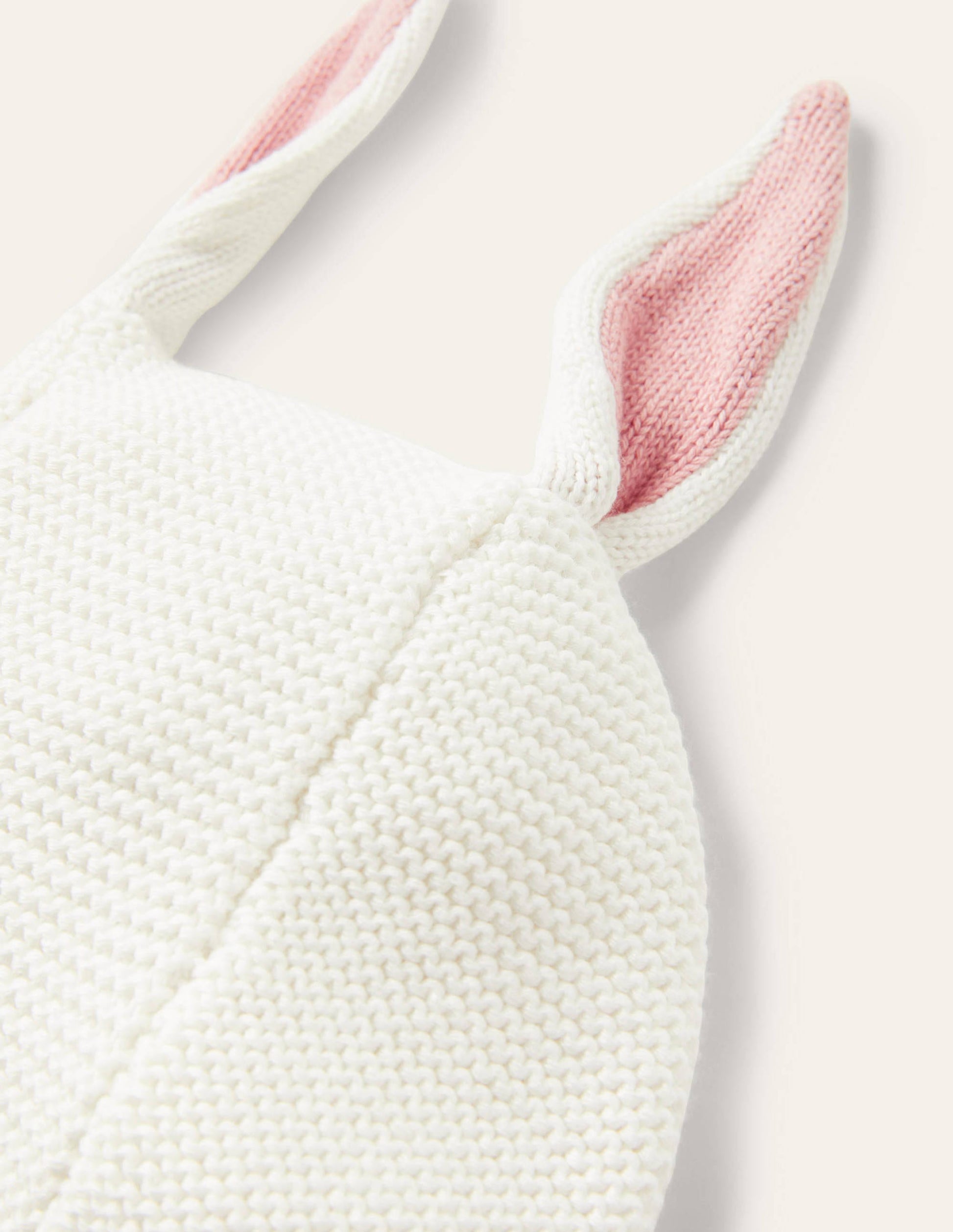 Knitted Bunny Bonnet-Ivory Bunny Ears-2