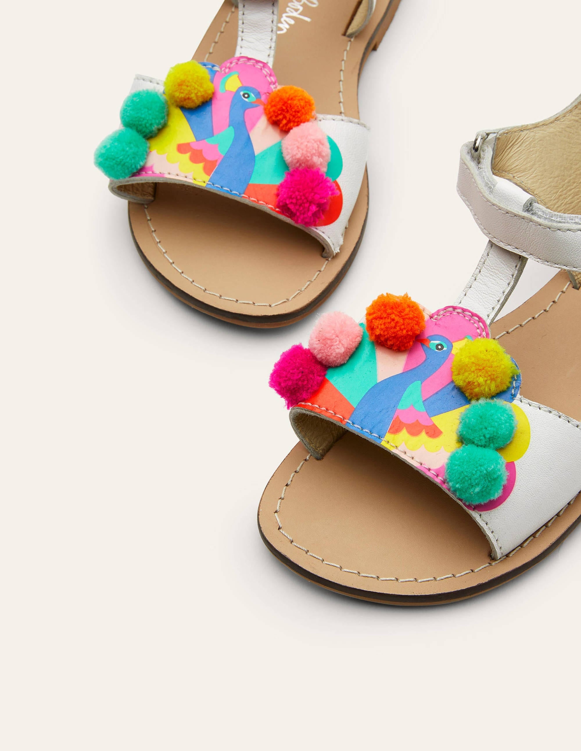 Fun Leather Sandals-Multi Peacock - Image 1