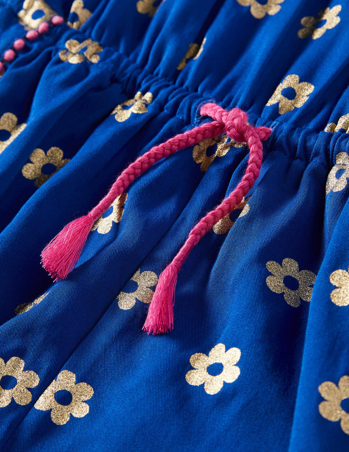 Woven Holiday Playsuit-Blue Wave Foil Daisy-3