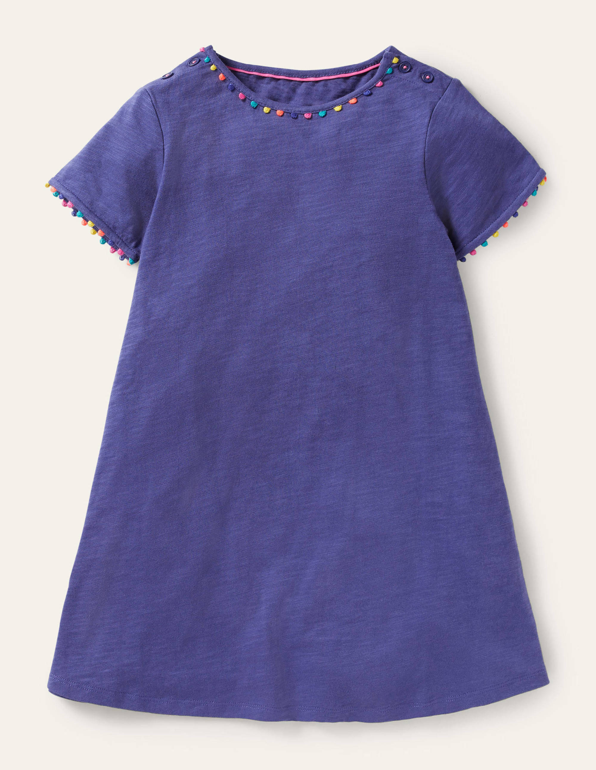 Charlie Pom Jersey Dress-Starboard Blue - Image 1