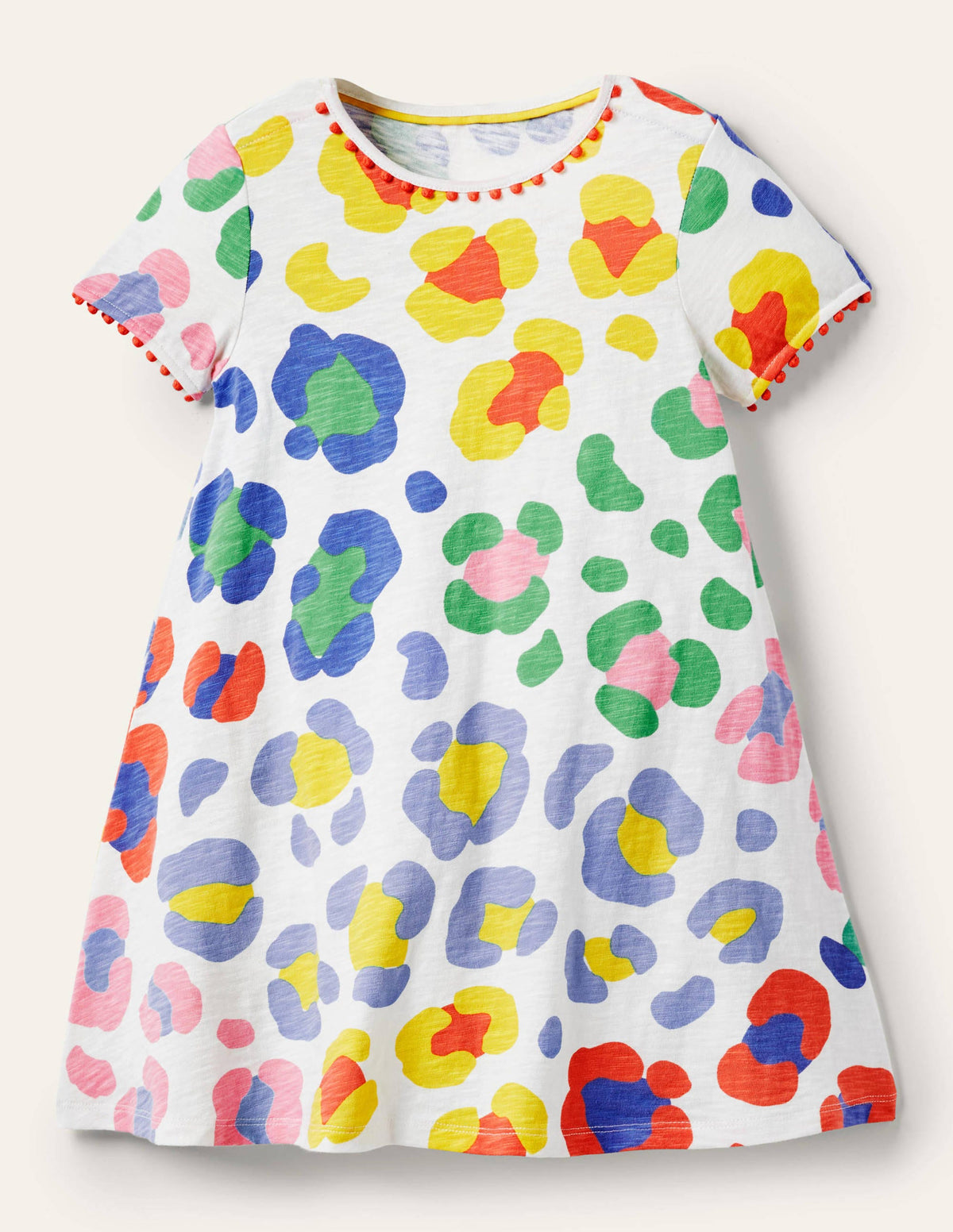 Charlie Pom Jersey Dress-Multi Leopard - Image 1