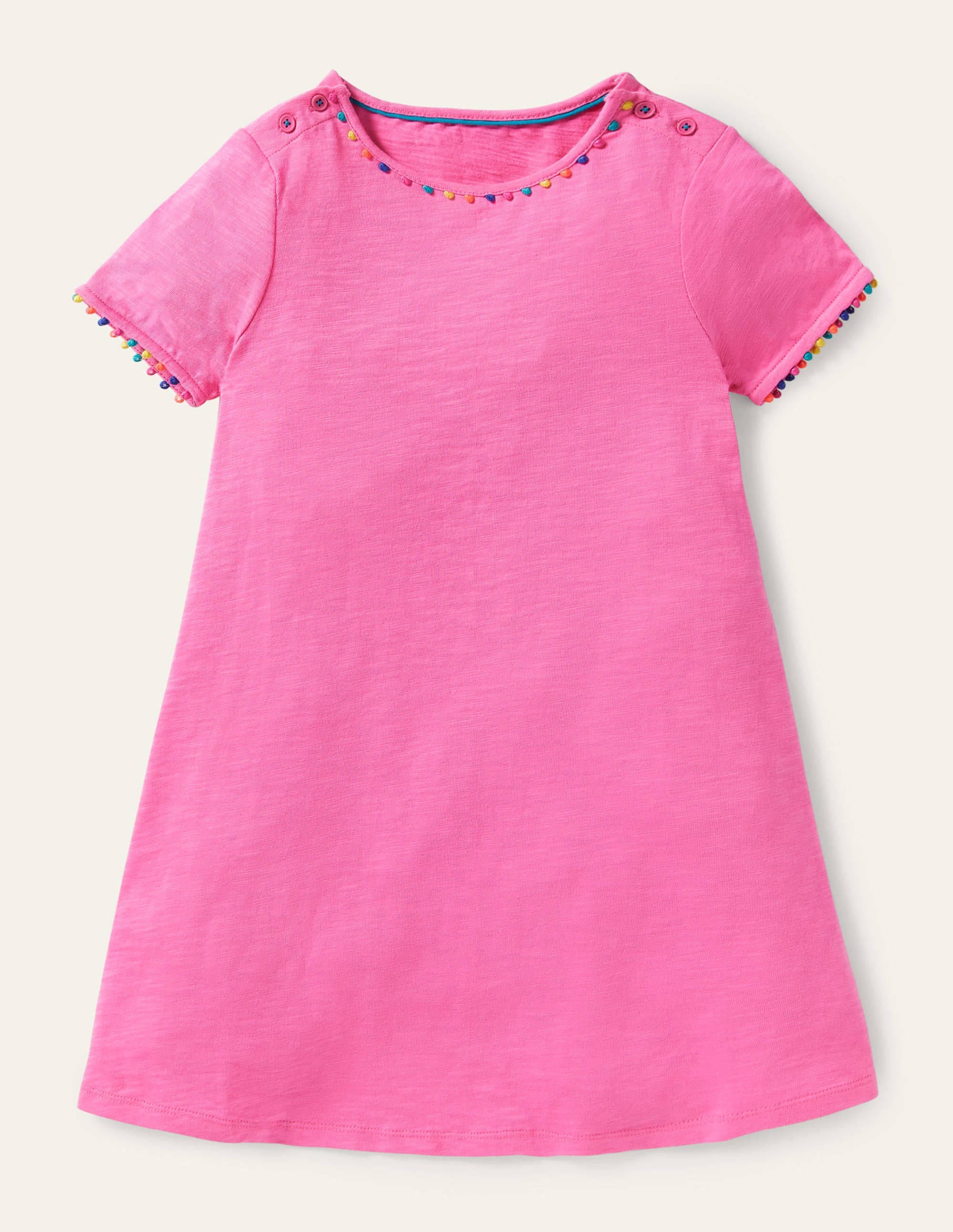 Charlie Pom Jersey Dress-Strawberry Ice Pink - Image 1