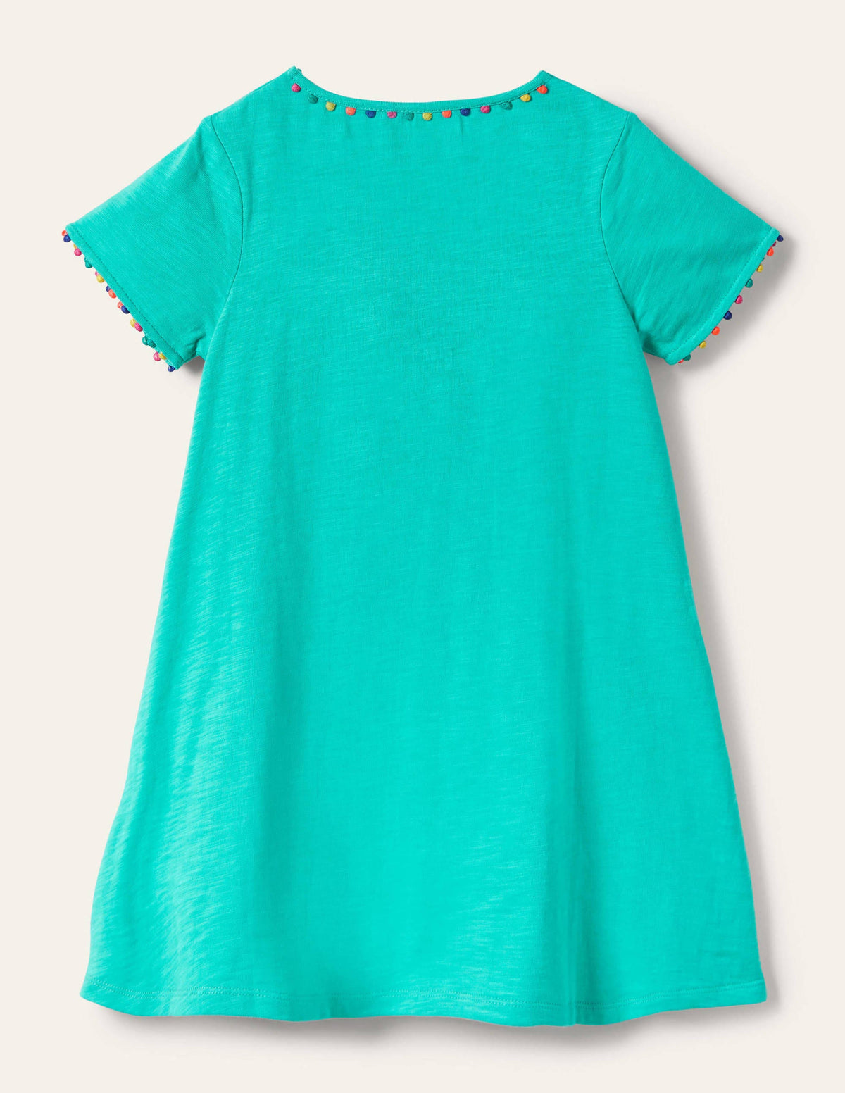 Charlie Pom Jersey Dress-Turquoise - Image 2