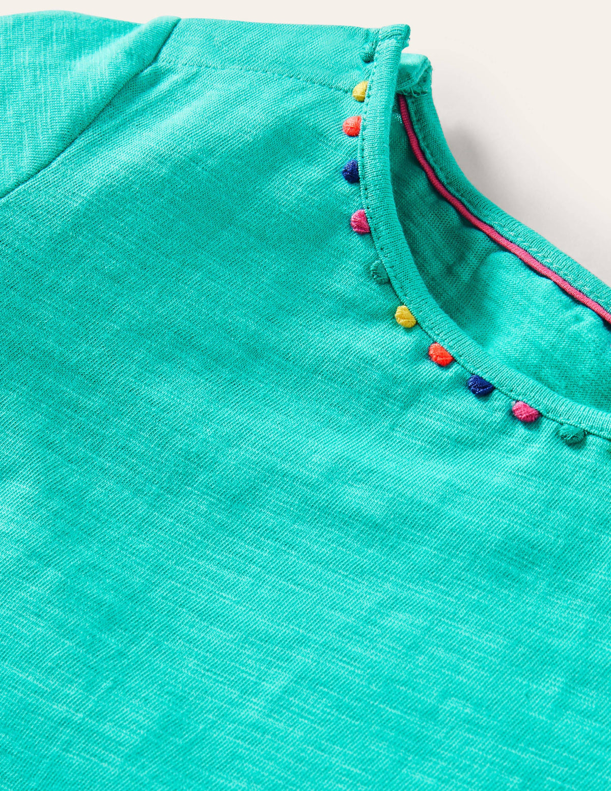 Charlie Pom Jersey Dress-Turquoise - Image 3