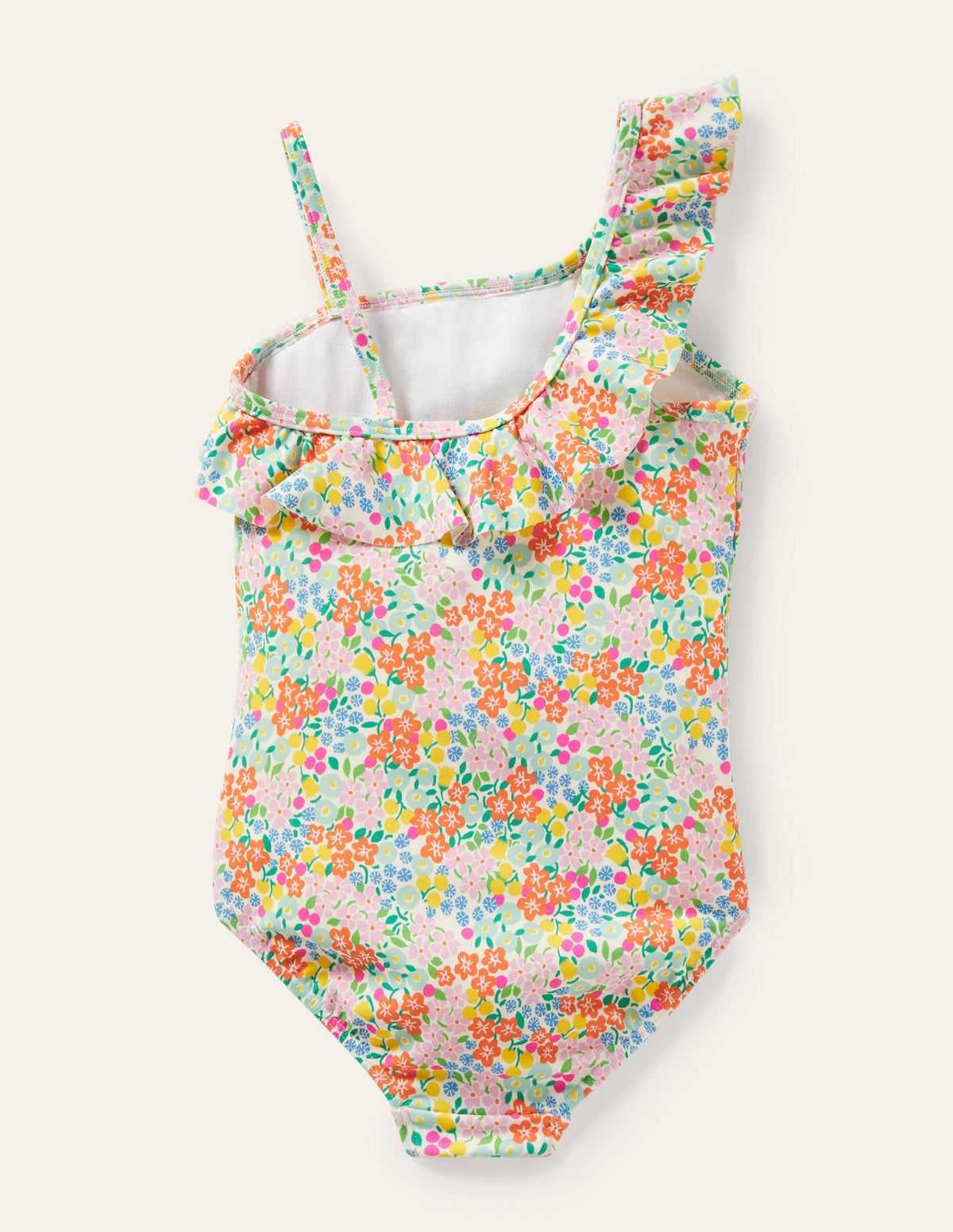 One Shoulder Frill Swimsuit-Multi Tropical Flowerbed - Image 2