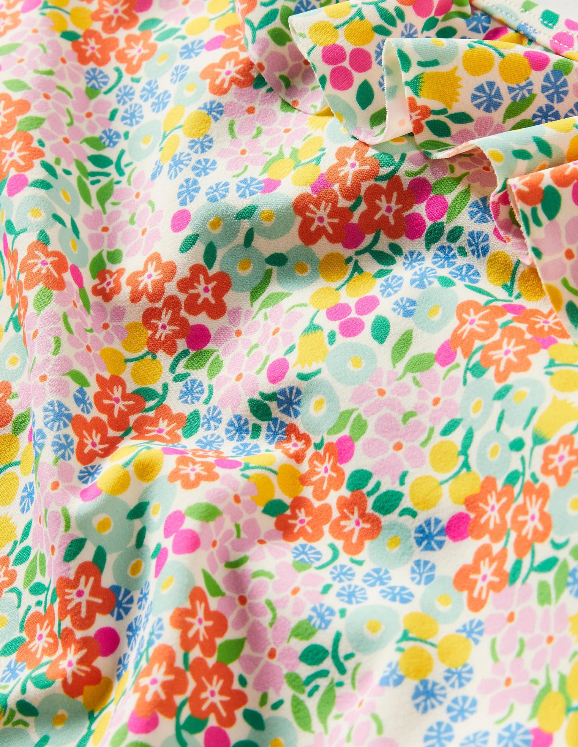 One Shoulder Frill Swimsuit-Multi Tropical Flowerbed-3