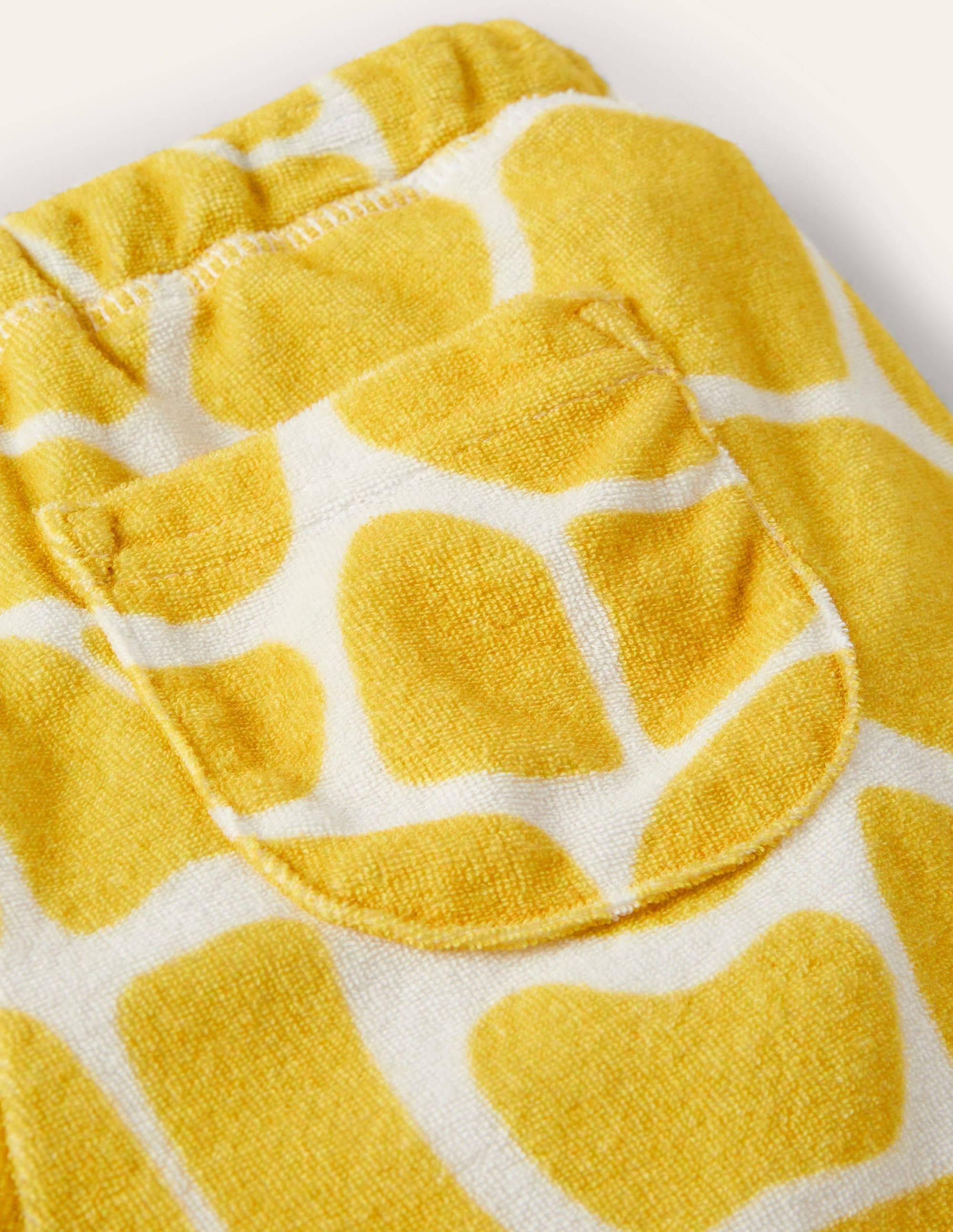 Towelling Shorts-Daffodil Yellow Giraffe - Image 3