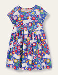 Short Sleeve Fun Jersey Dress-Bluebell Large Unicorn Floral