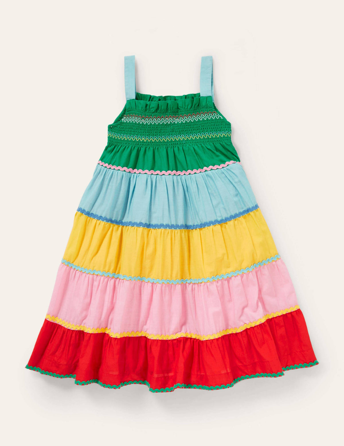 Smocked Sun Dress-Multi Colourblock - Image 2