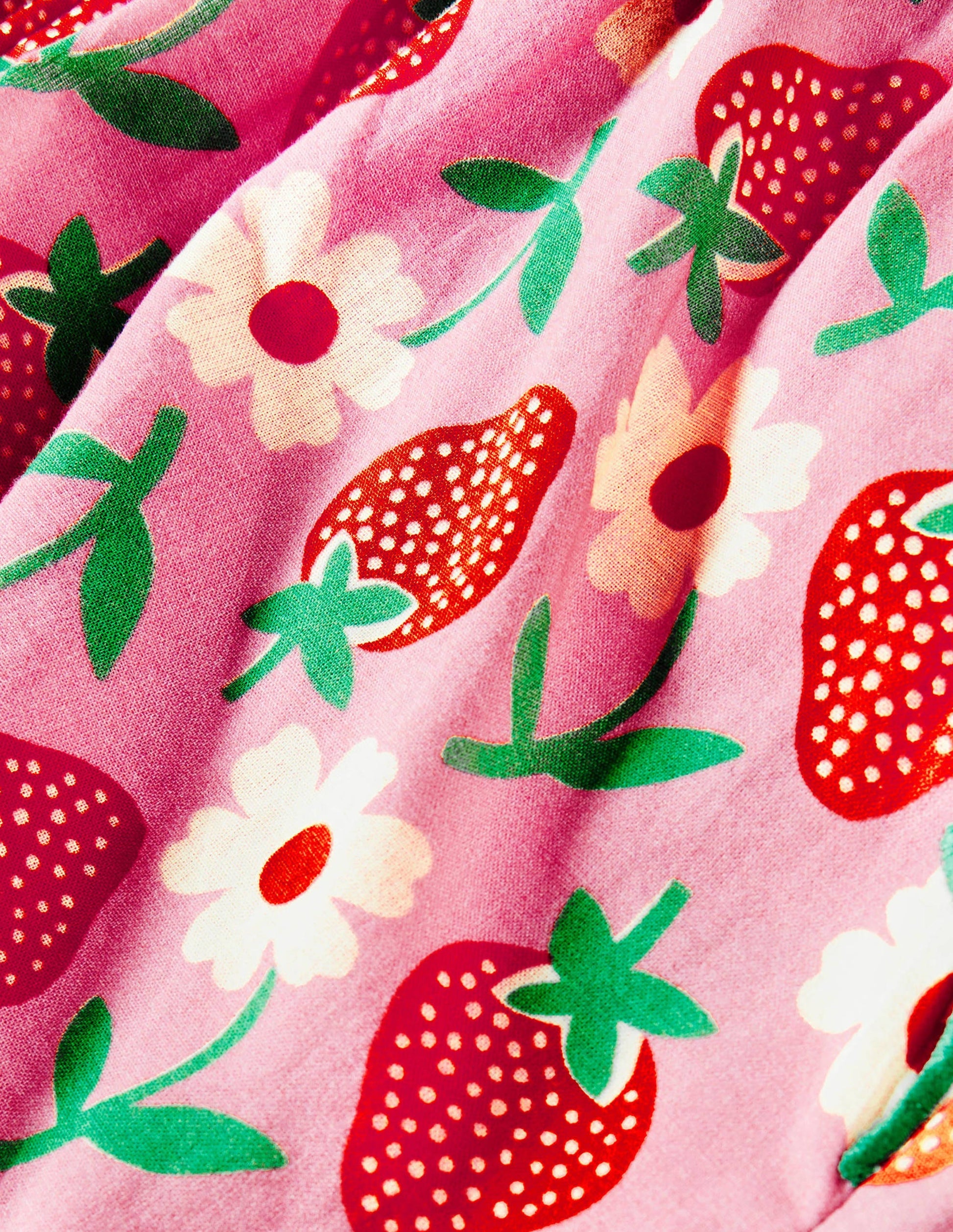 Pink Strawberry Print Woven Shorts-Pink Lemonade Strawberry-3