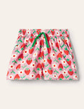 Pink Strawberry Print Woven Shorts-Pink Lemonade Strawberry