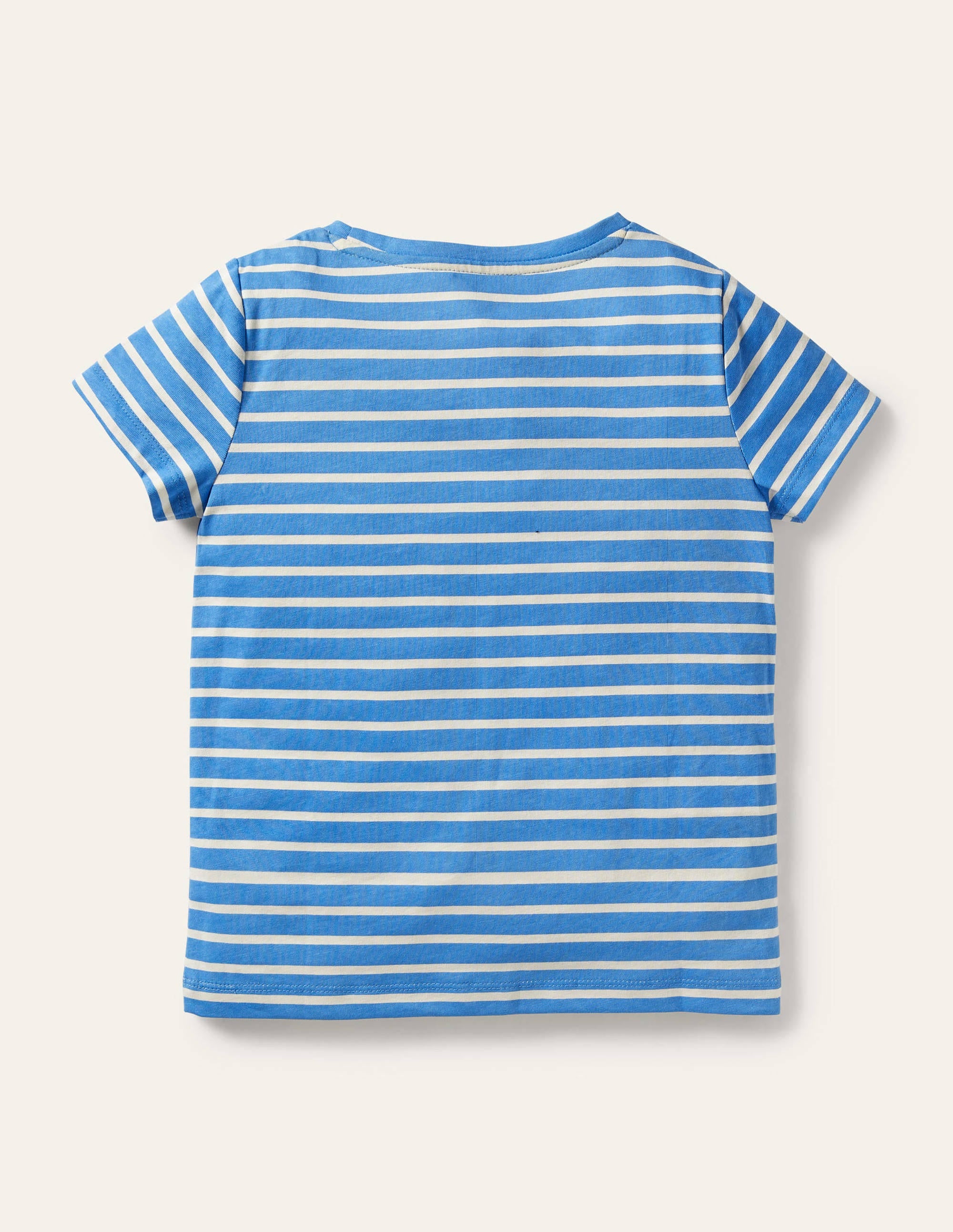 Stripy Logo T-Shirt-Bright Bluebelle/Ivory Chicks - Image 2