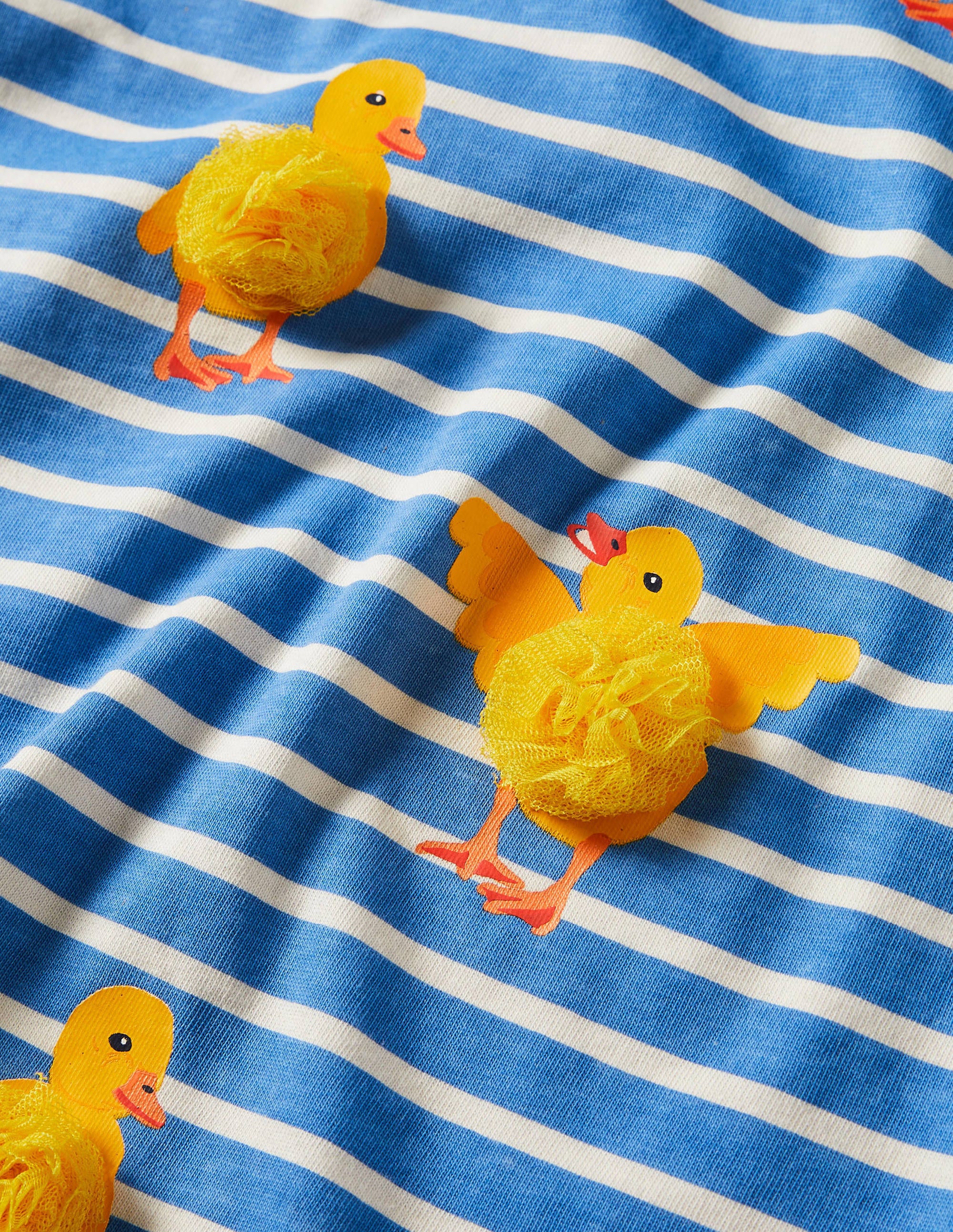 Stripy Logo T-Shirt-Bright Bluebelle/Ivory Chicks - Image 3