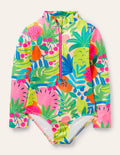 Long-sleeved Swimsuit-Multi Tropical Fruit