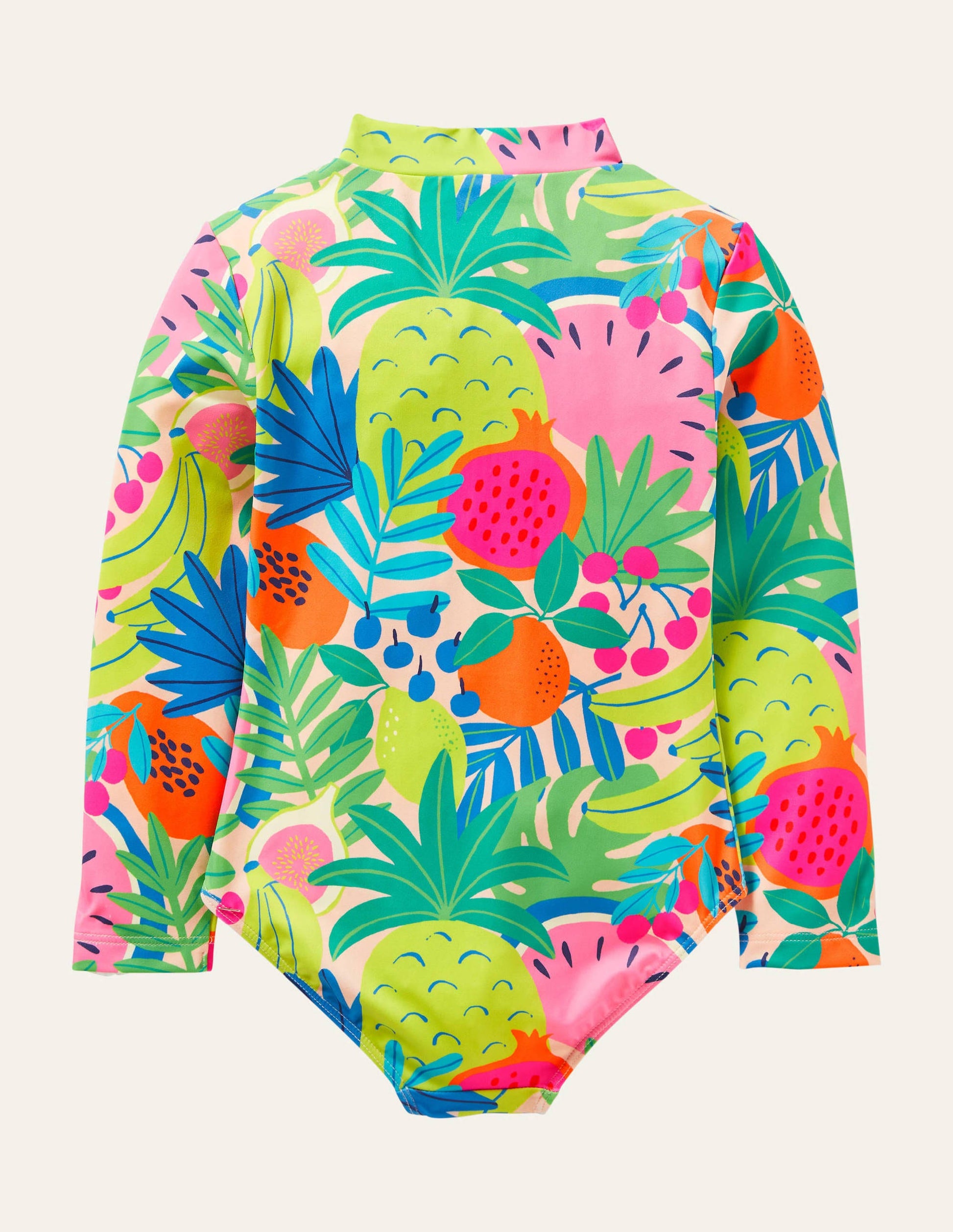 Long-sleeved Swimsuit-Multi Tropical Fruit-2