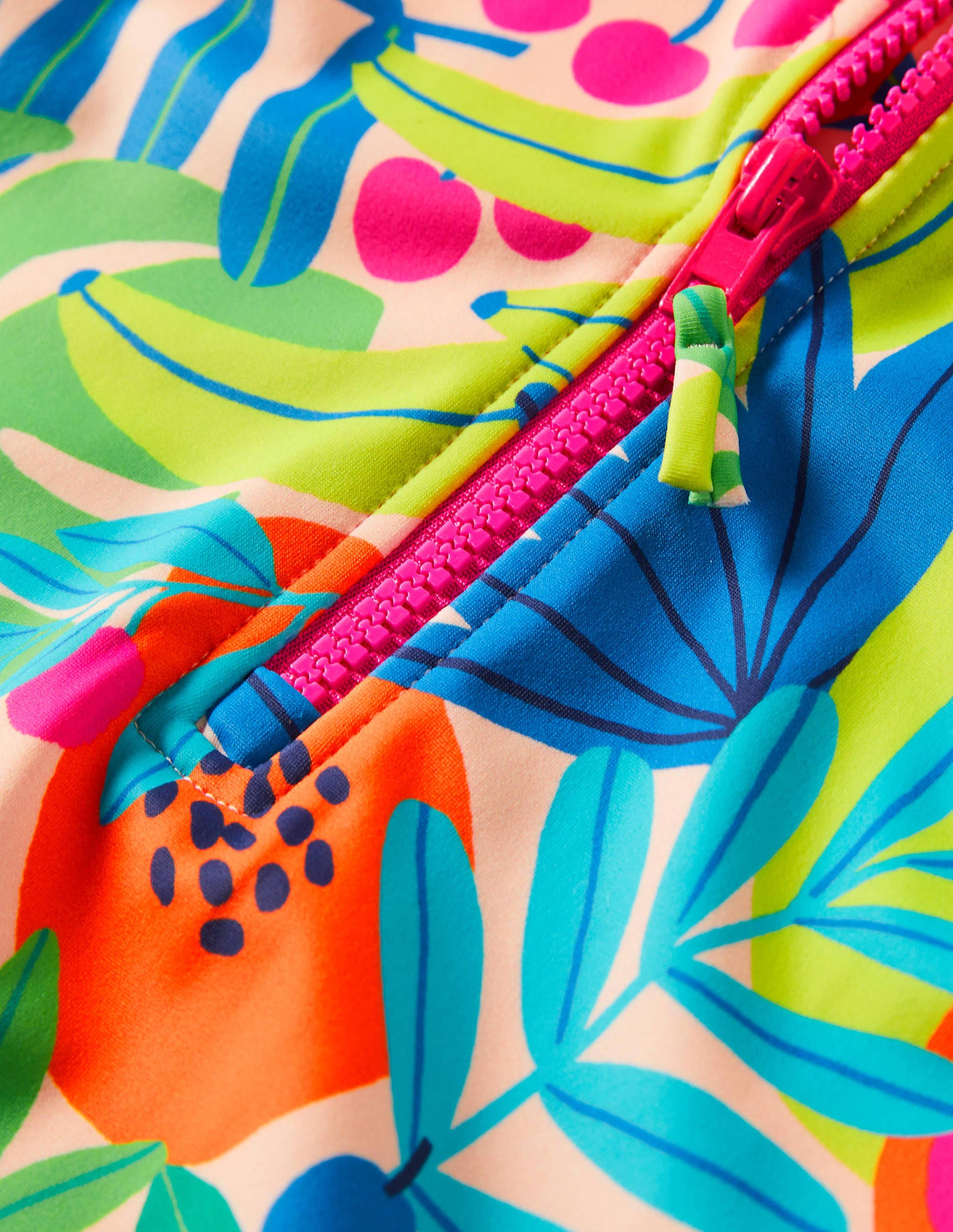 Long-sleeved Swimsuit-Multi Tropical Fruit - Image 3