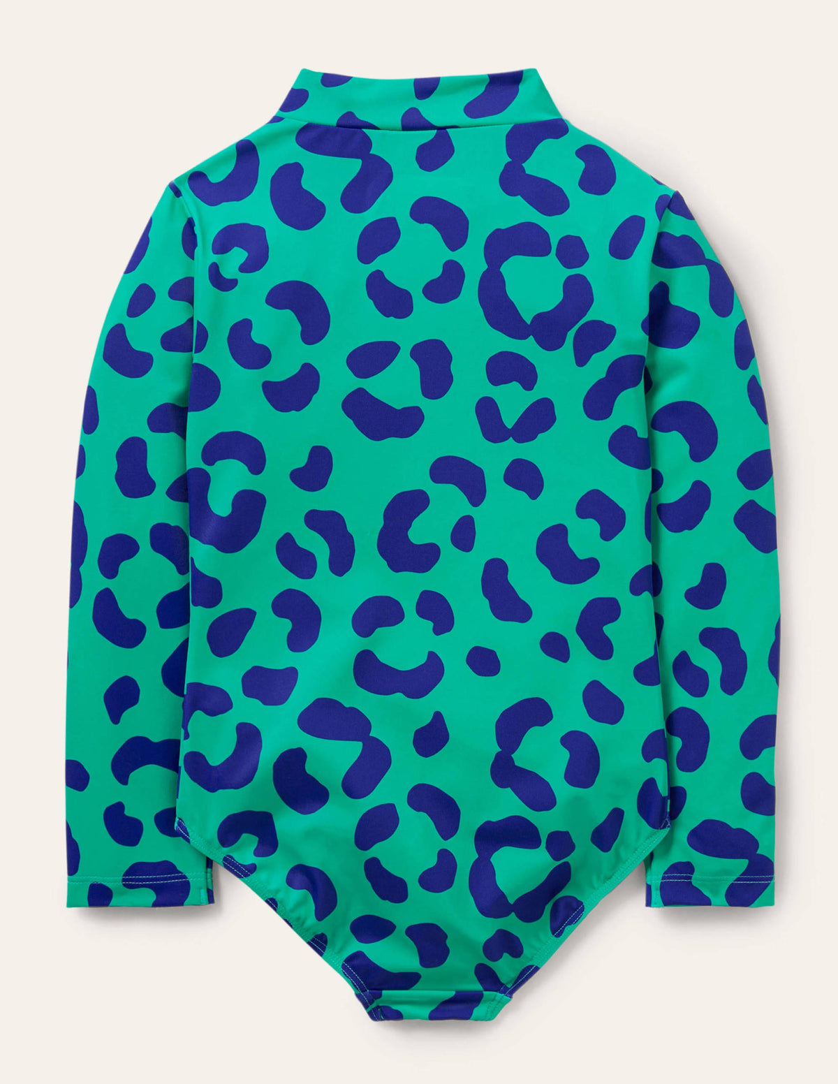 Long-sleeved Swimsuit-Tropical Green Leopard Print-2