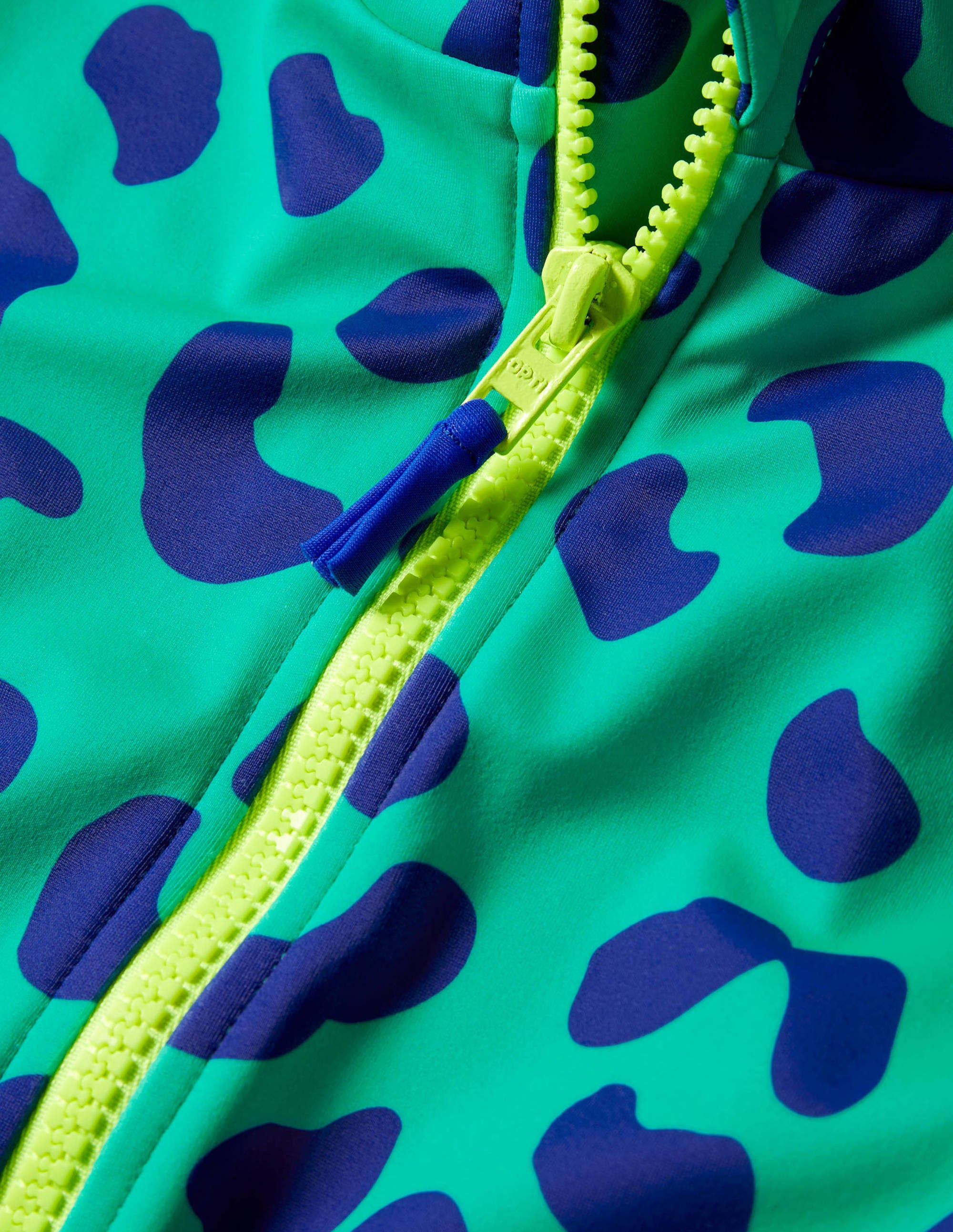 Long-sleeved Swimsuit-Tropical Green Leopard Print - Image 3