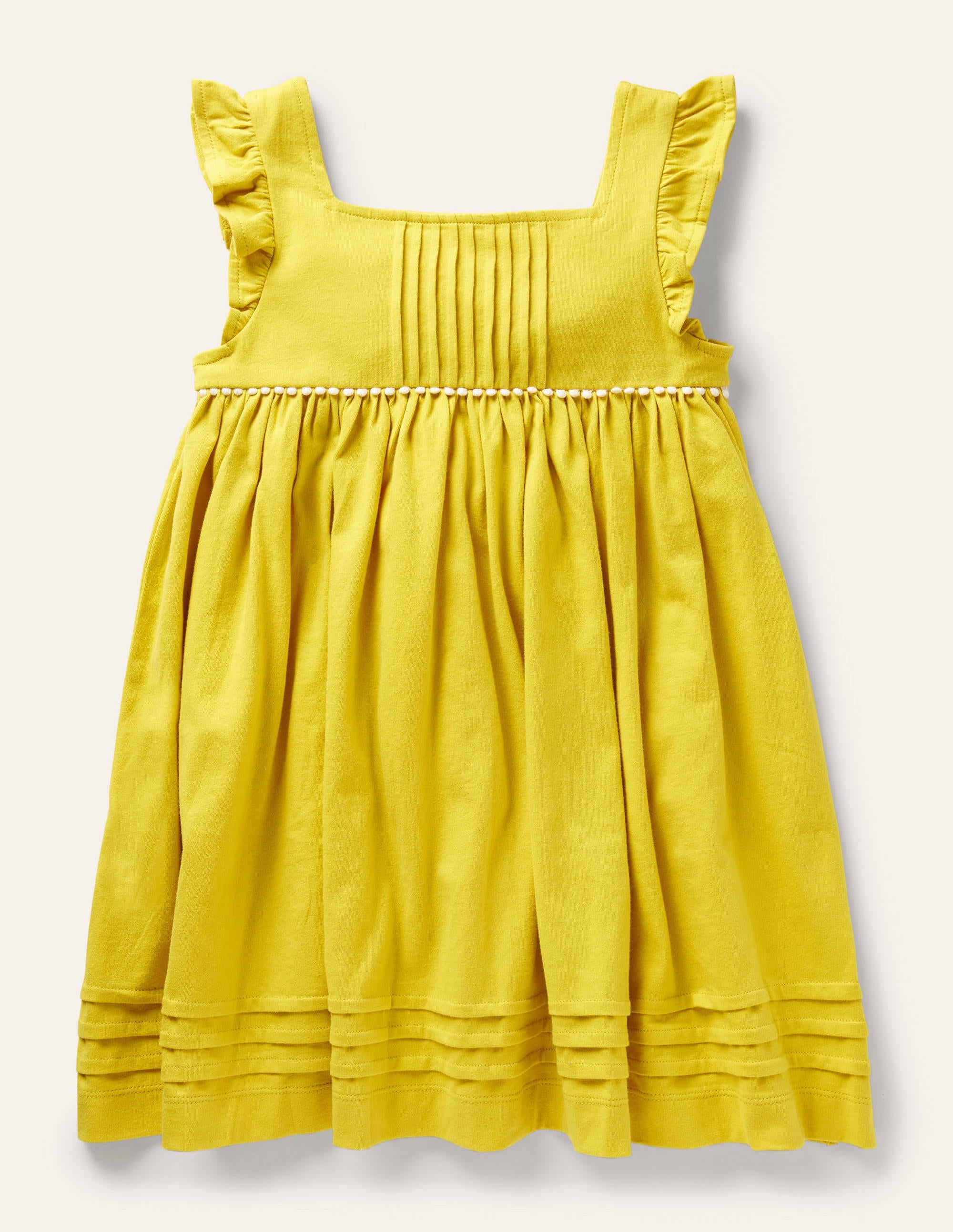 Frill Sleeve Jersey Dress-Daffodil Yellow - Image 1