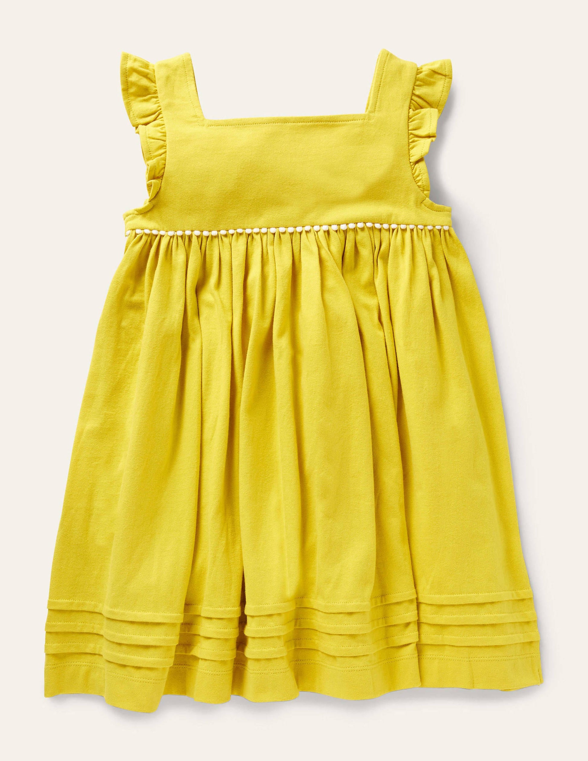 Frill Sleeve Jersey Dress-Daffodil Yellow-2