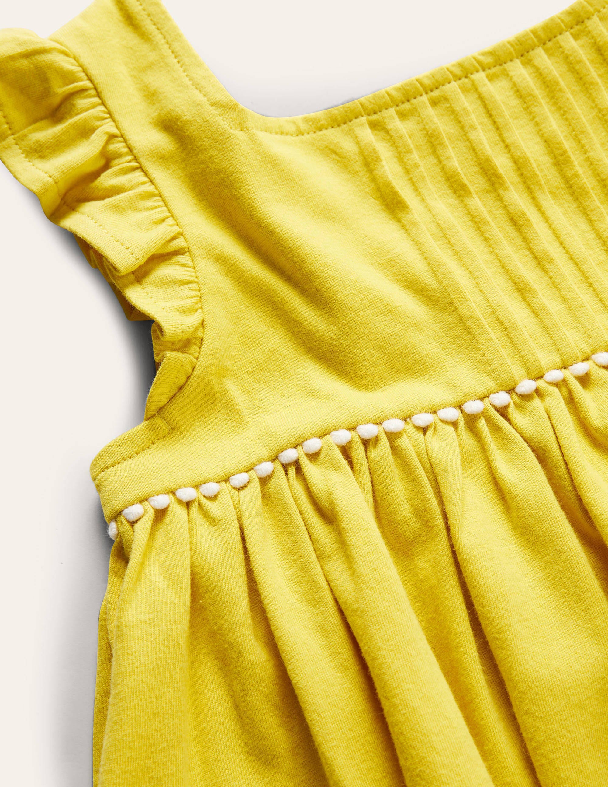 Frill Sleeve Jersey Dress-Daffodil Yellow - Image 3
