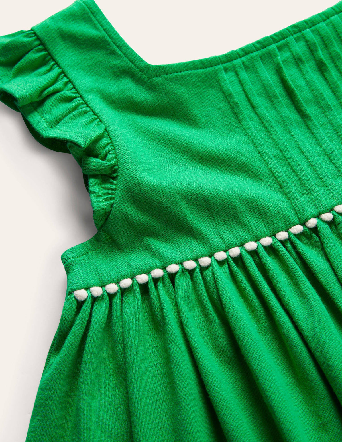 Frill Sleeve Jersey Dress-Green Pepper - Image 3
